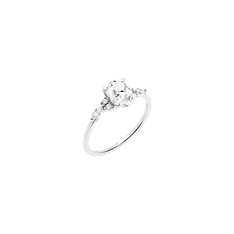 Oval-Cut Floral Diamond Ring sold by Aurate