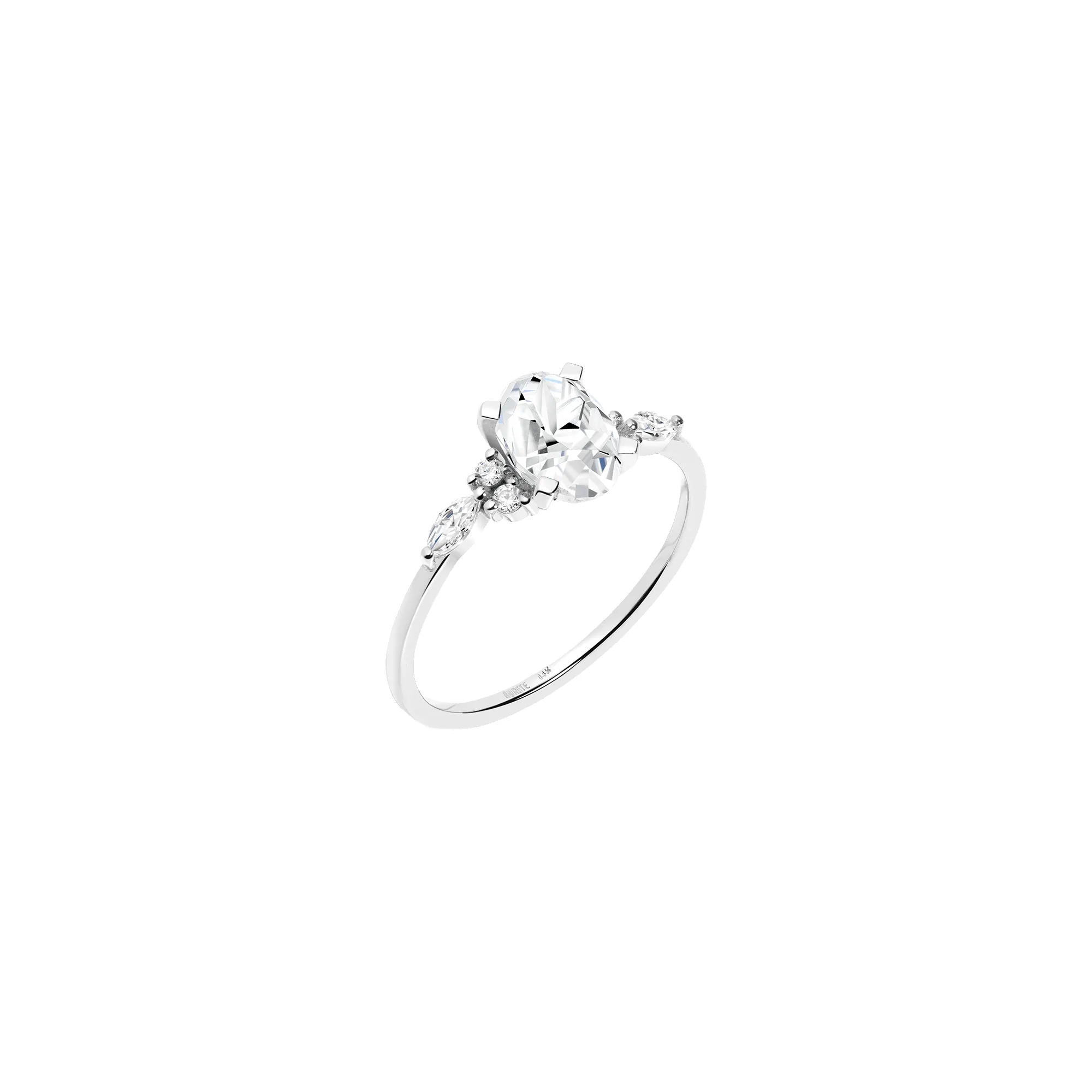 Oval-Cut Floral Diamond Ring sold by Aurate
