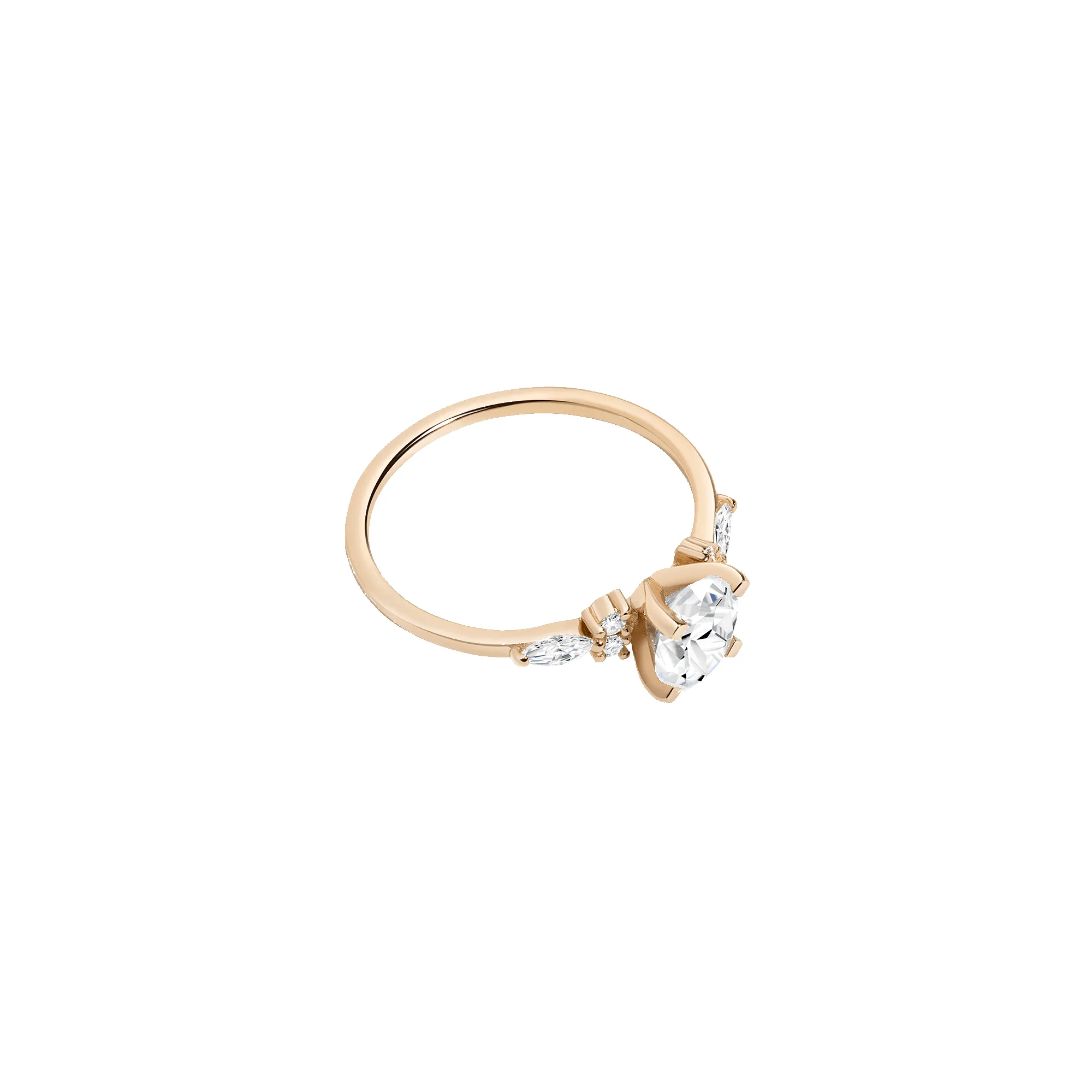 Oval-Cut Floral Diamond Ring sold by Aurate product image thumbnail 4