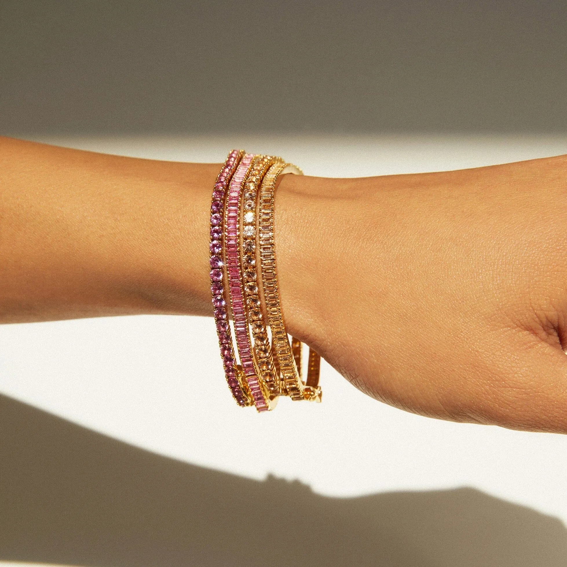 Lab Grown Morganite Tennis Bracelet sold by Aurate product image thumbnail 3