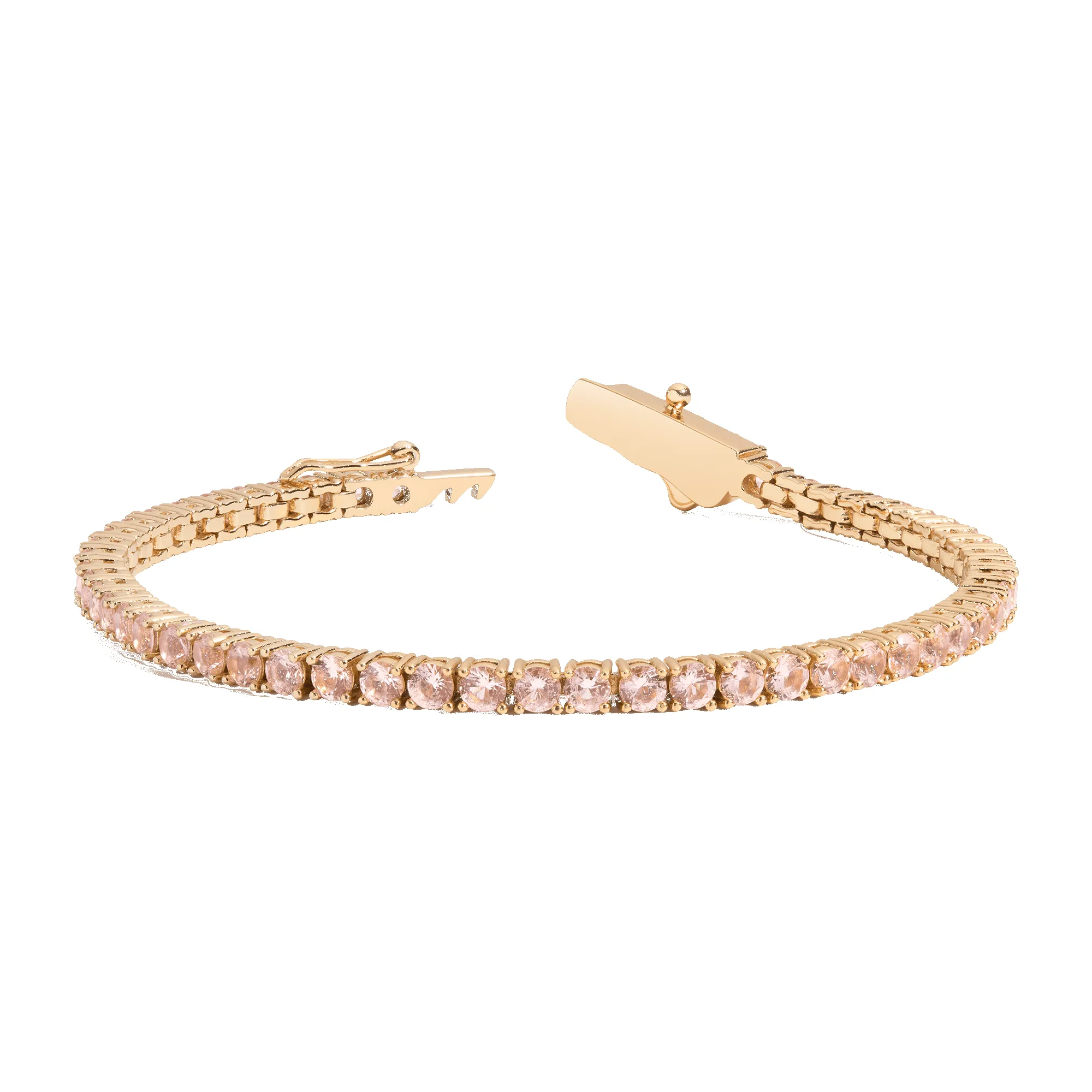 Lab Grown Morganite Tennis Bracelet sold by Aurate