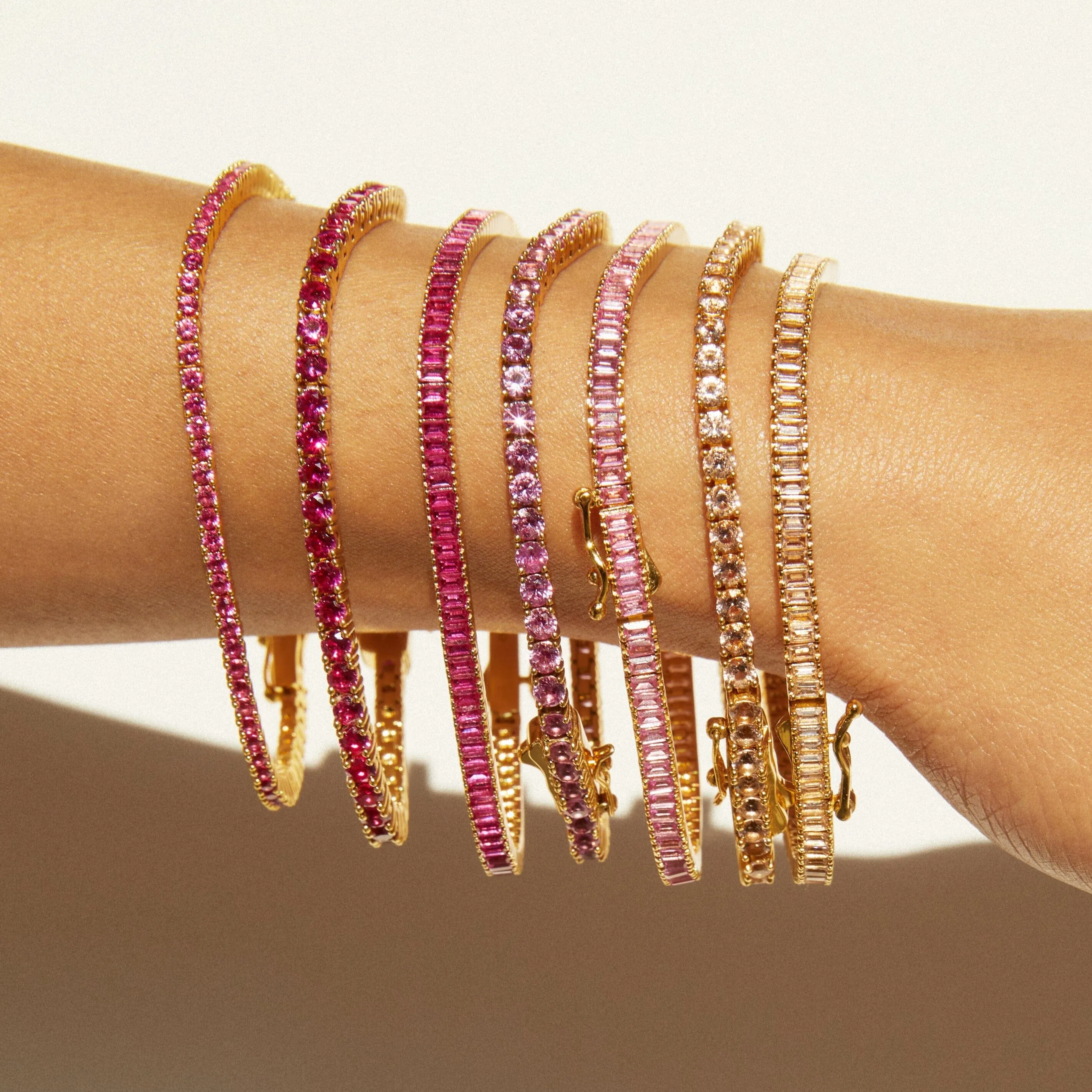 Lab Grown Morganite Tennis Bracelet sold by Aurate product image thumbnail 4