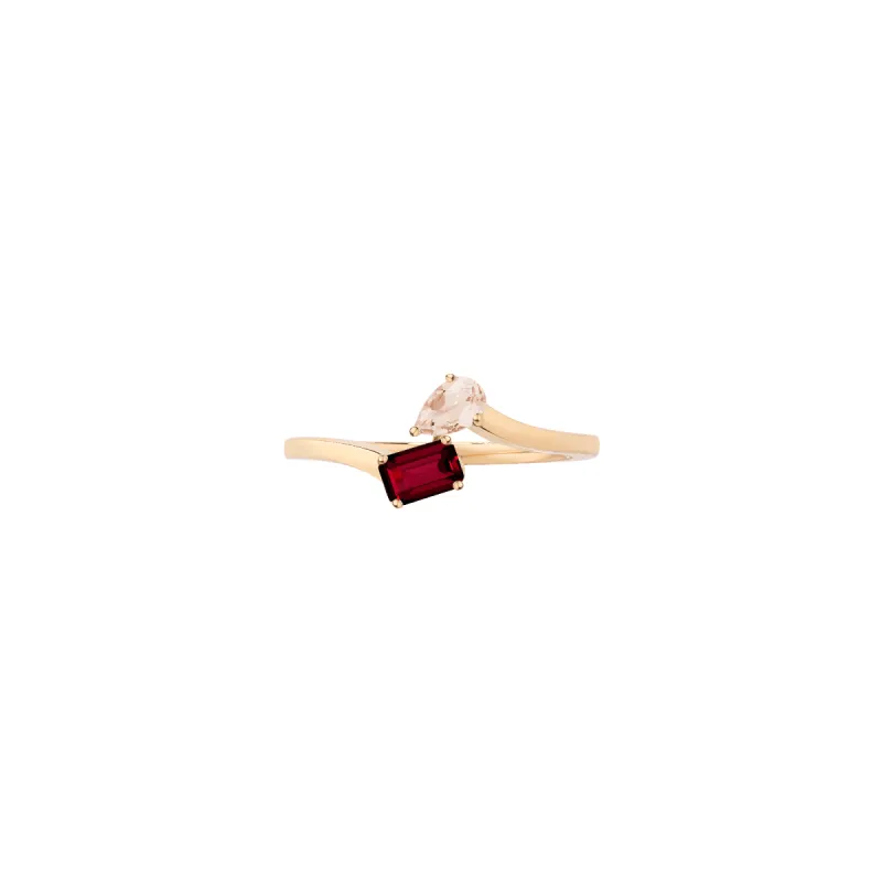 Toi et Moi Gemstone Mini Heirloom Ring sold by Aurate