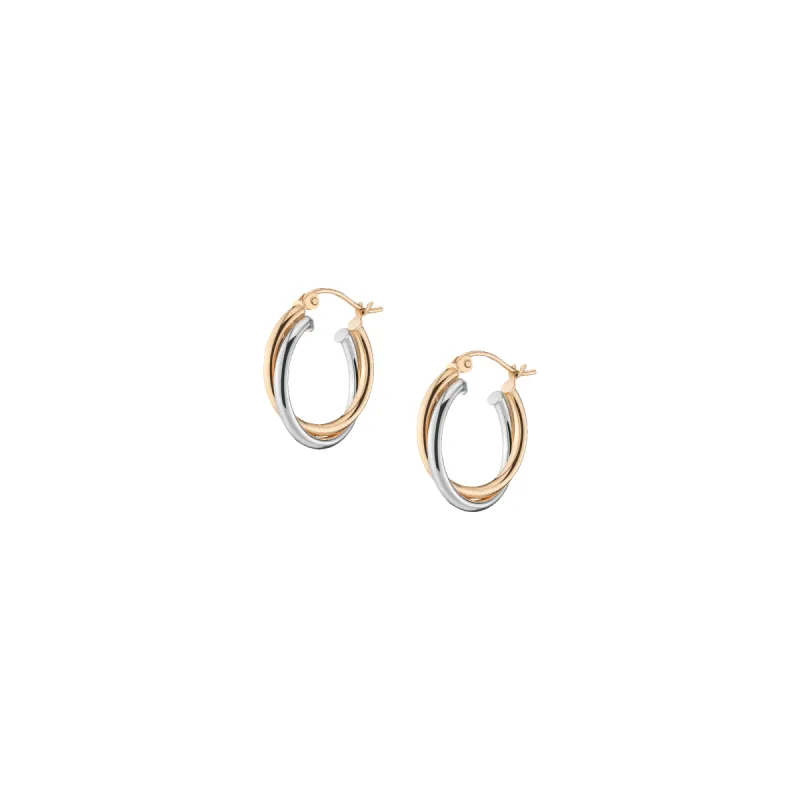 Two-Tone Double Hoop Earrings sold by Aurate