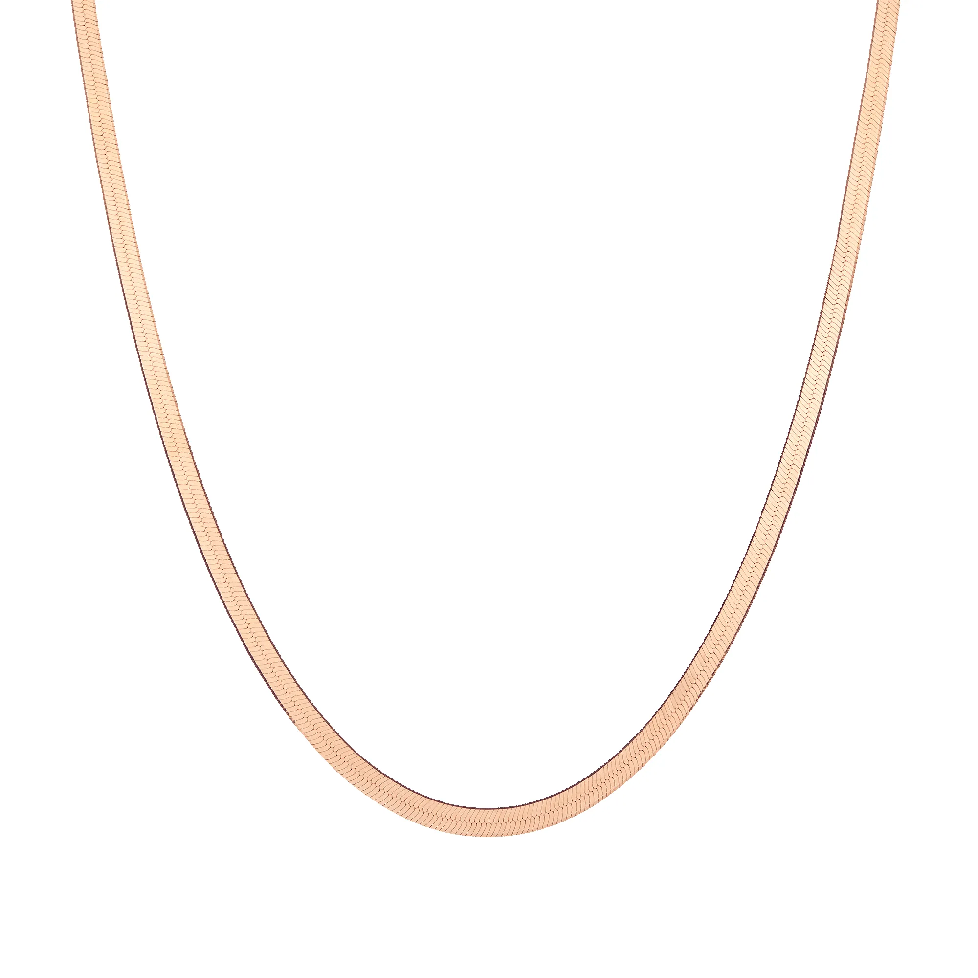 Solid Gold Herringbone Chain Necklace sold by Aurate product image thumbnail 4