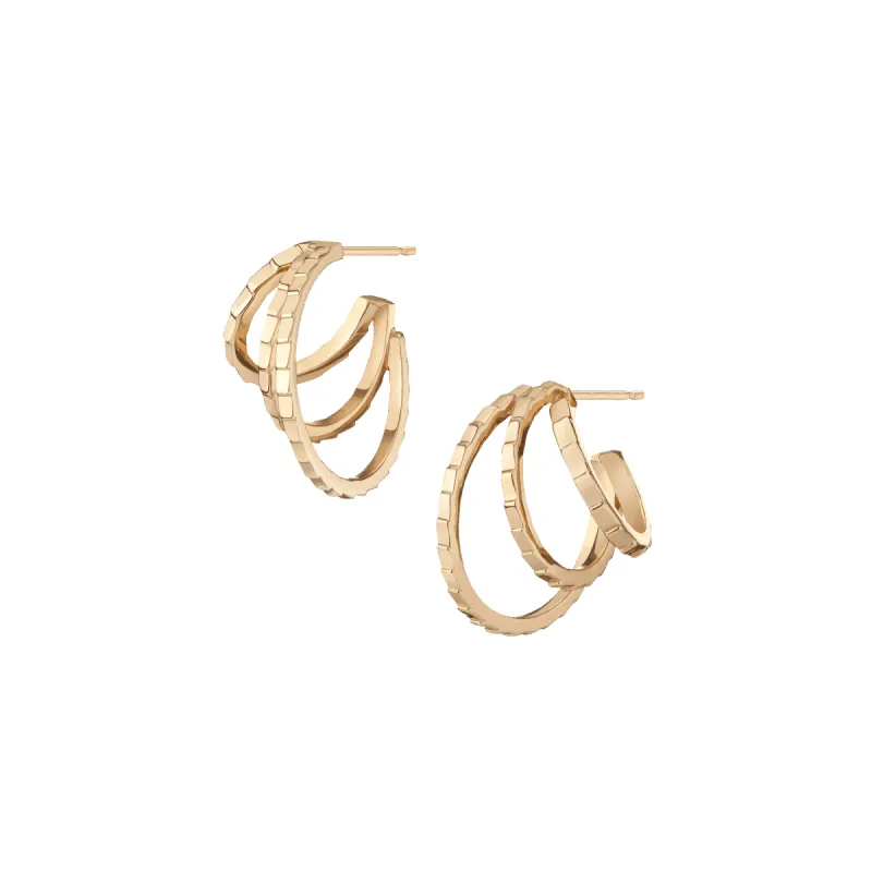 Infinity Deco Triple Gold Hoop Earrings sold by Aurate