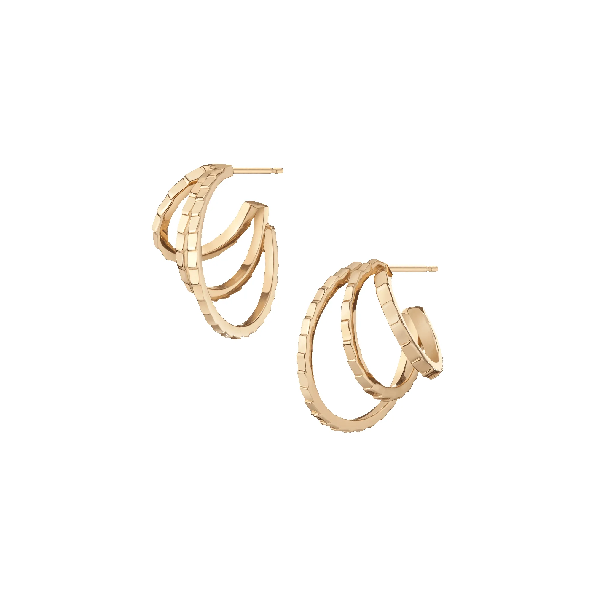 Infinity Deco Triple Gold Hoop Earrings sold by Aurate