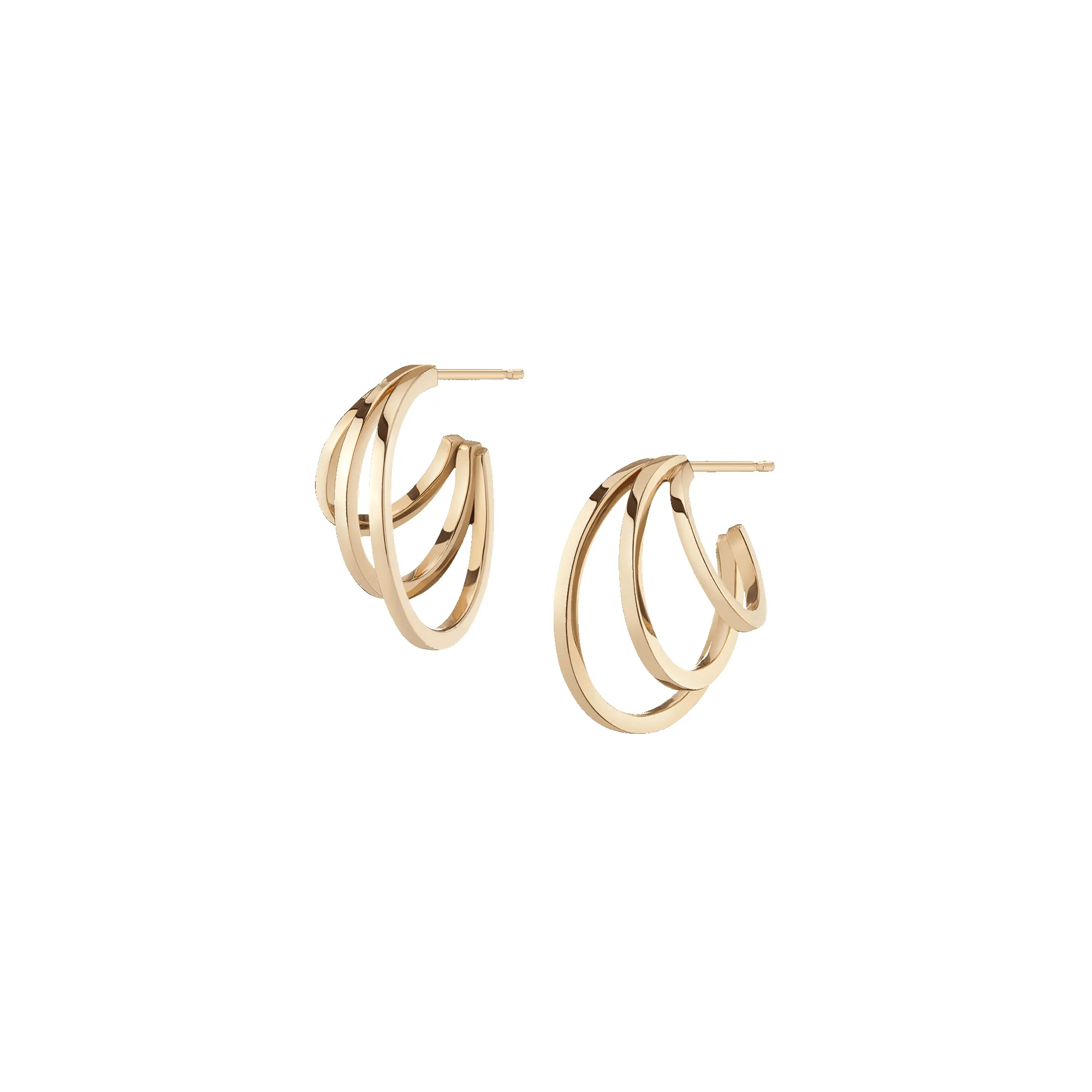 Deco Triple Gold Hoop Earrings sold by Aurate