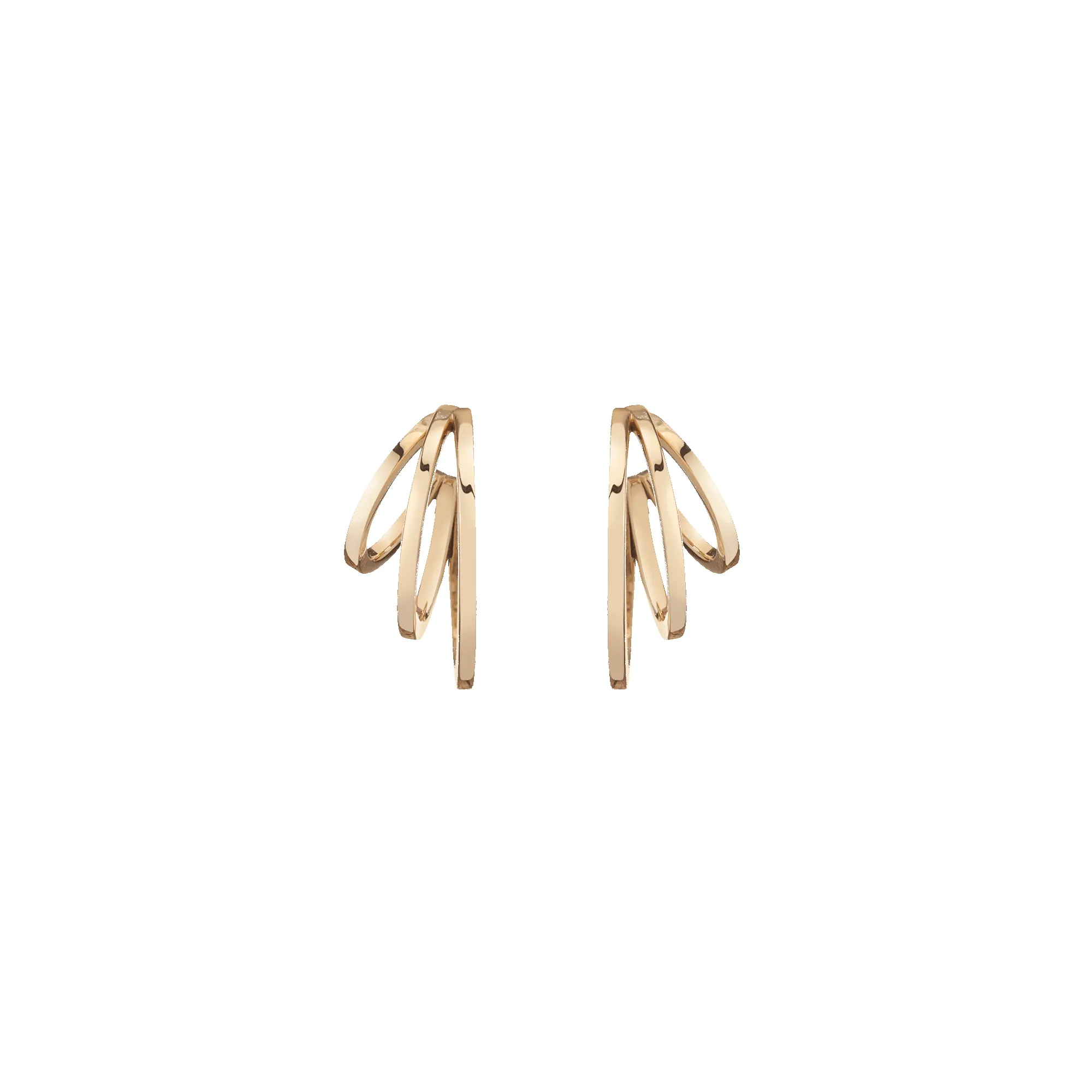 Deco Triple Gold Hoop Earrings sold by Aurate product image thumbnail 4