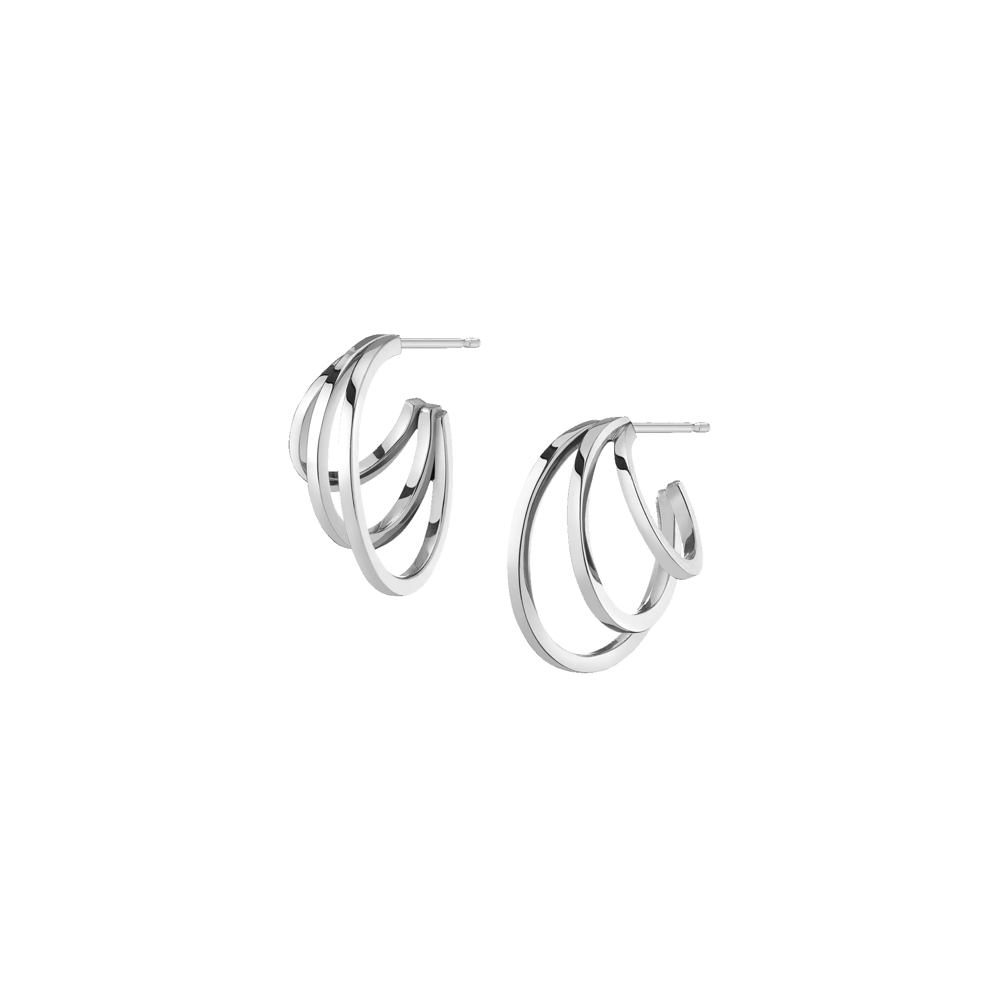 Deco Triple Gold Hoop Earrings sold by Aurate product image thumbnail 3