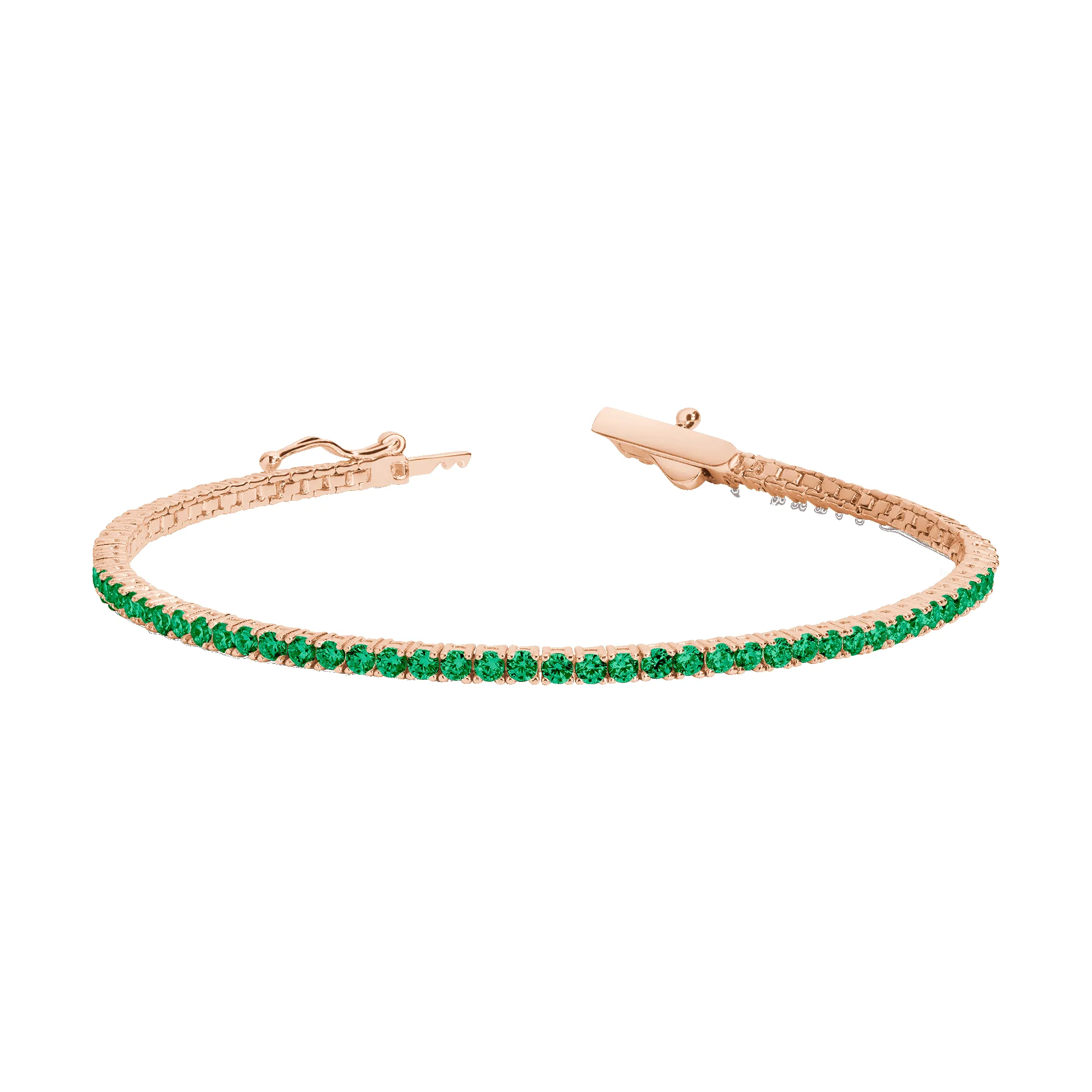 Lab Grown Green Emerald Tennis Bracelet sold by Aurate product image thumbnail 2