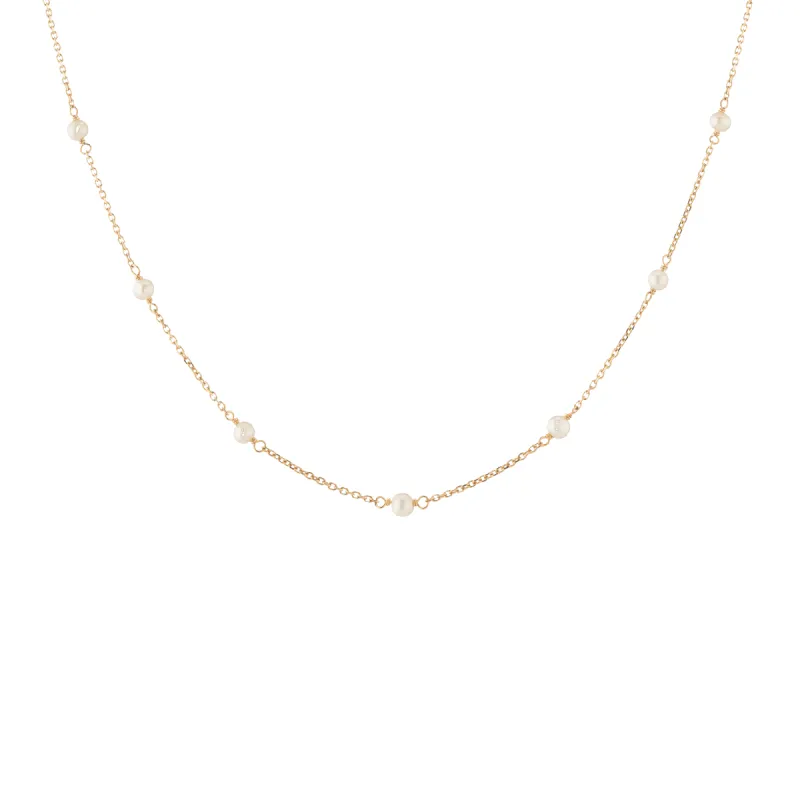 Classic Pearl Station Necklace sold by Aurate