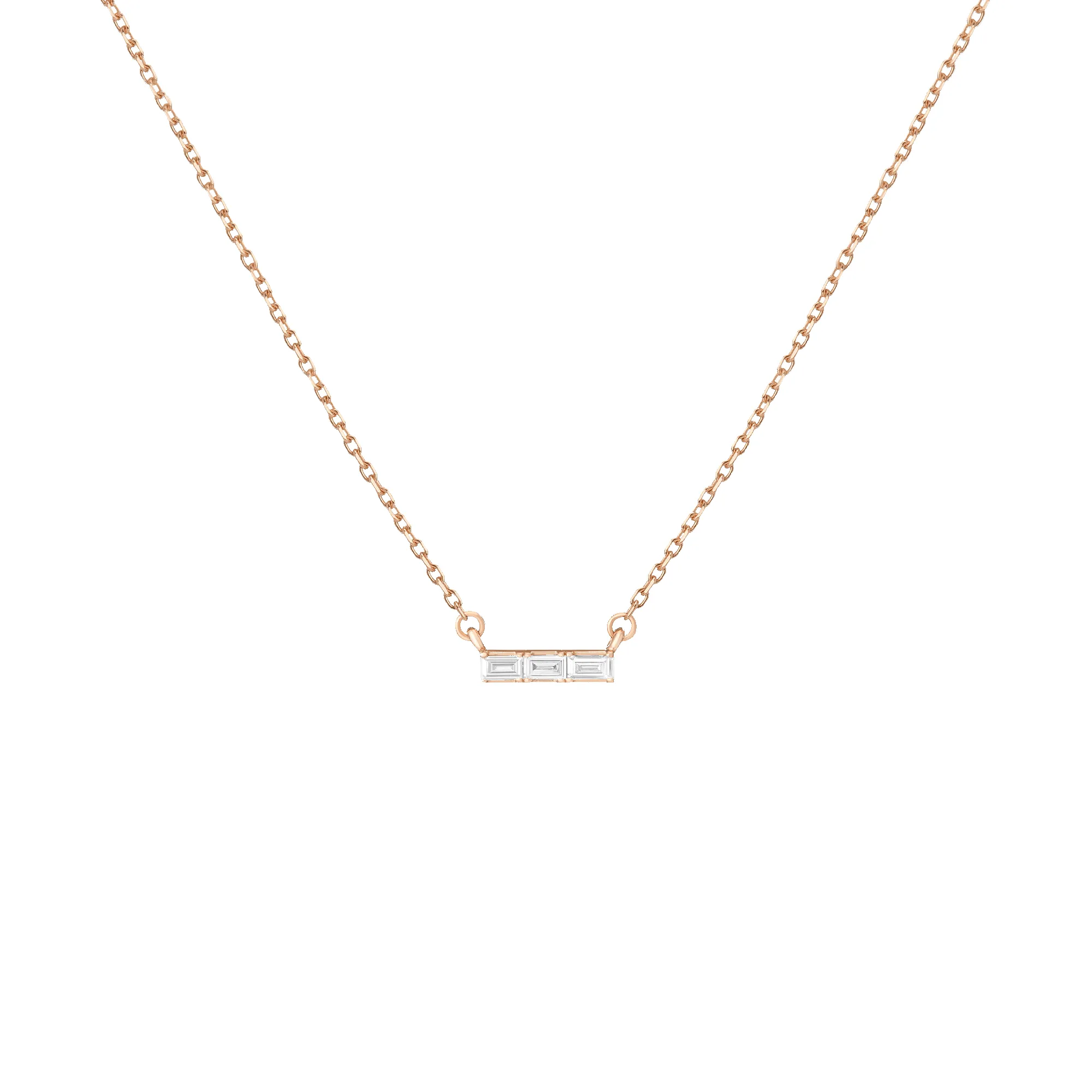 Mini Diamond Baguette Bar Necklace sold by Aurate product image thumbnail 2