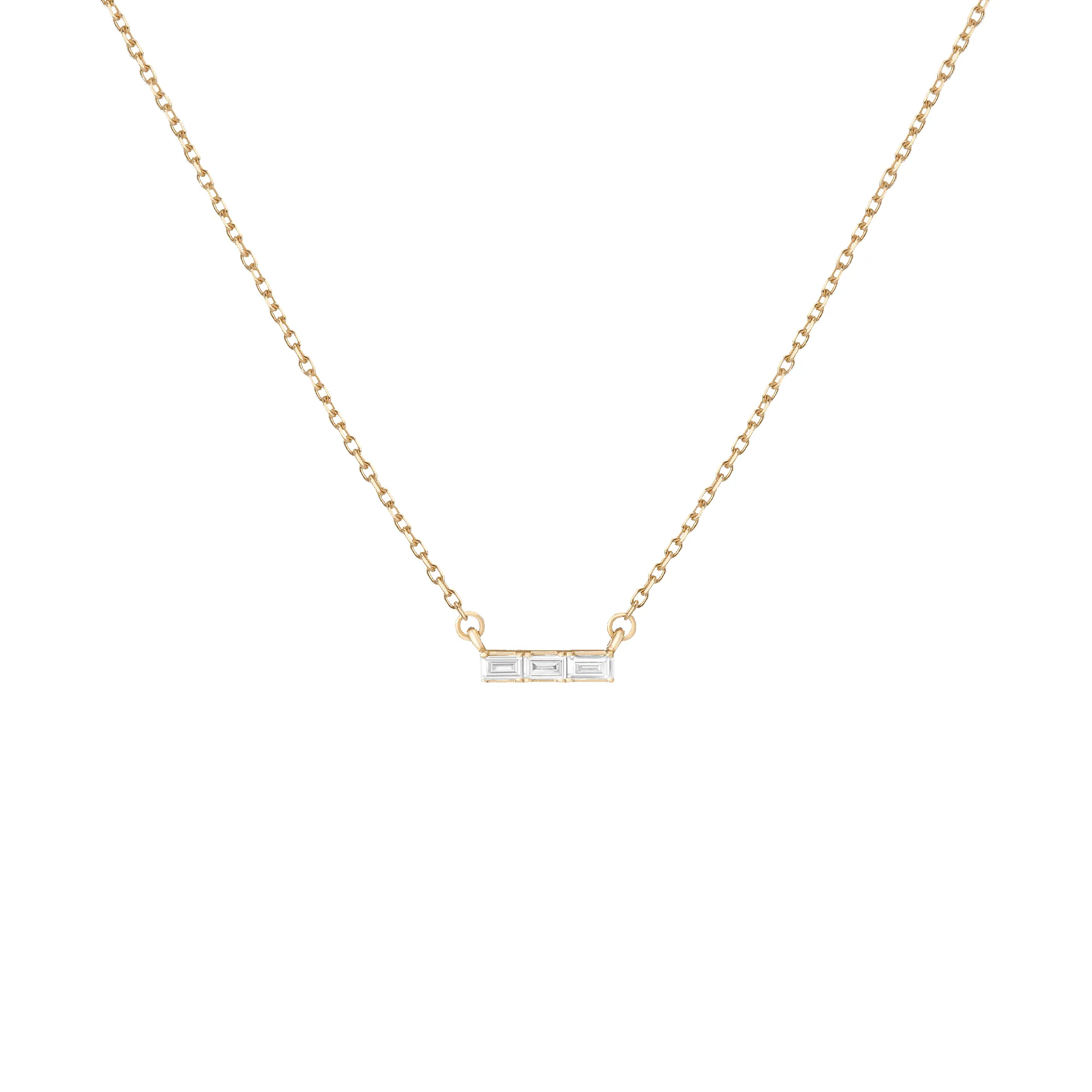 Mini Diamond Baguette Bar Necklace sold by Aurate