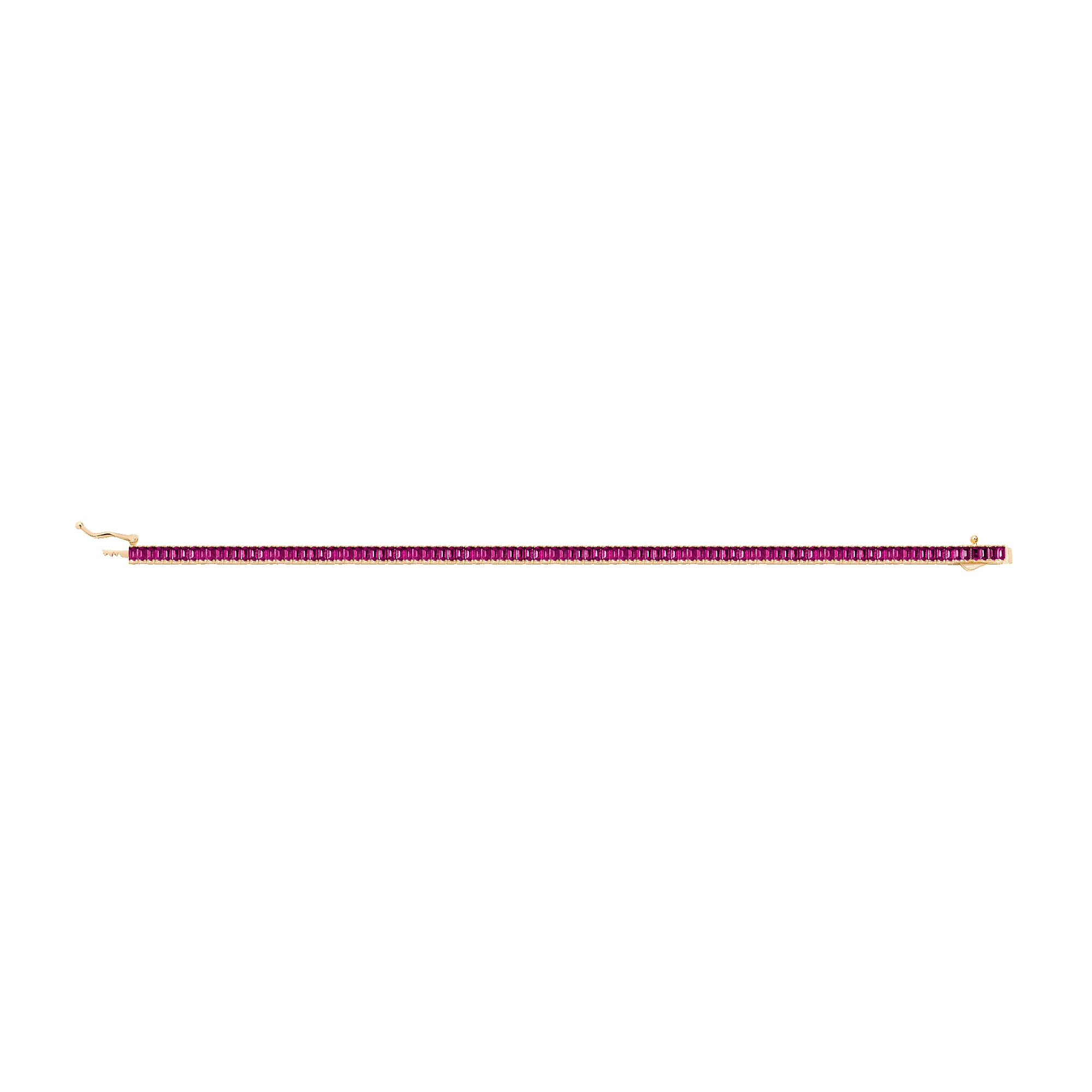 Lab Grown Red Ruby Baguette Tennis Bracelet sold by Aurate product image thumbnail 2
