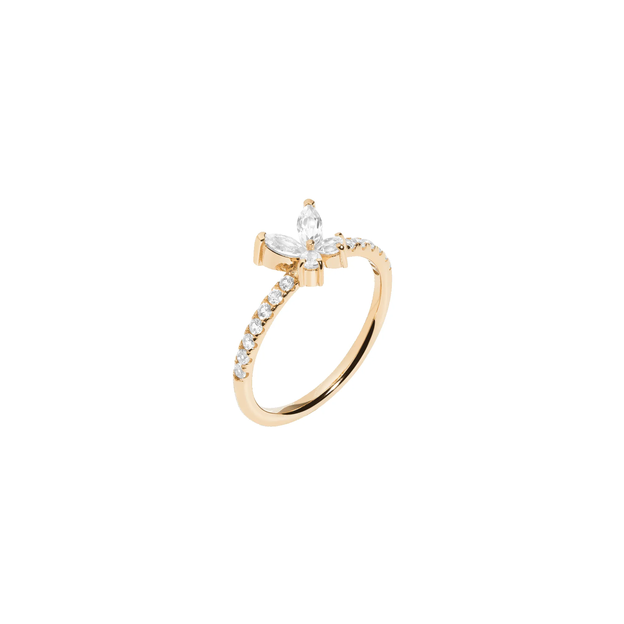 Lab Grown White Sapphire Butterfly Ring sold by Aurate