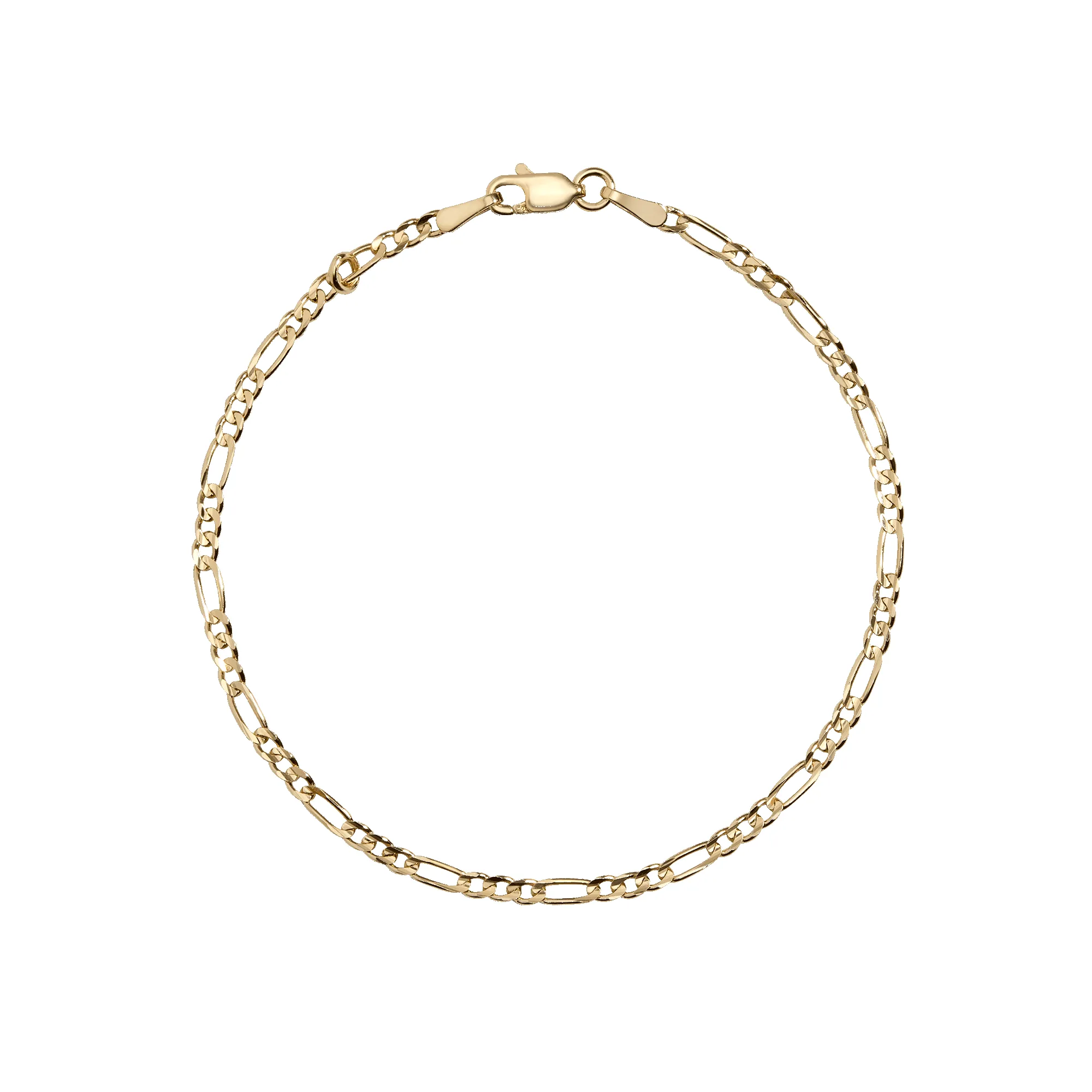 Medium Gold Figaro Chain Bracelet sold by Aurate product image thumbnail 4