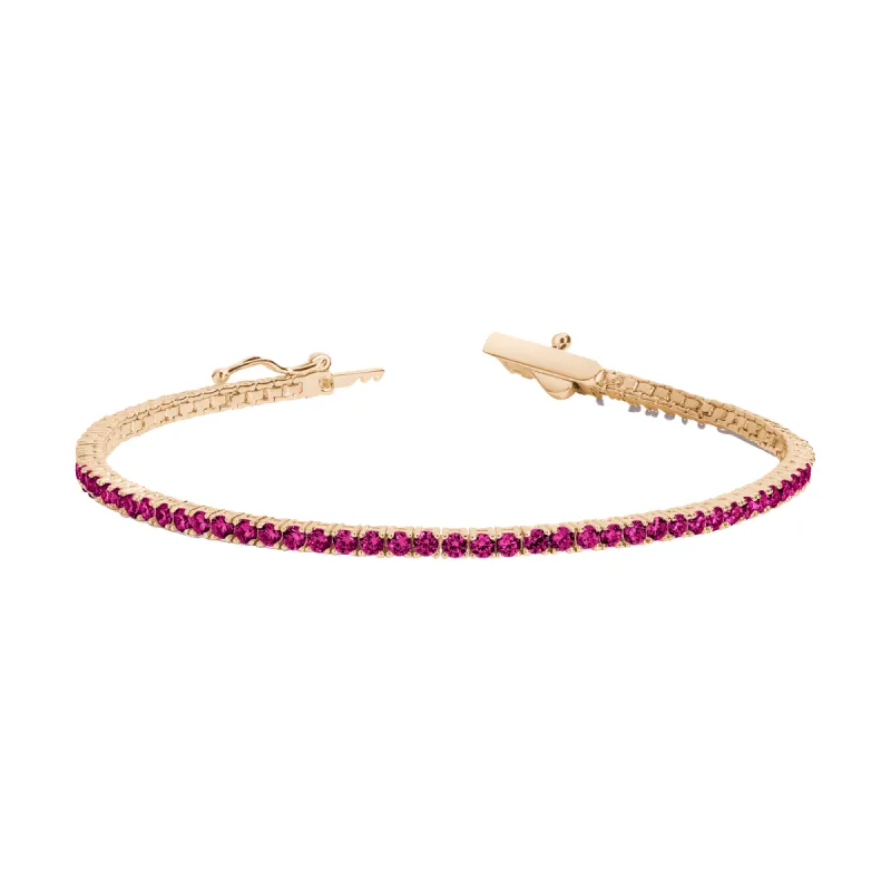 Lab Grown Red Ruby Tennis Bracelet sold by Aurate