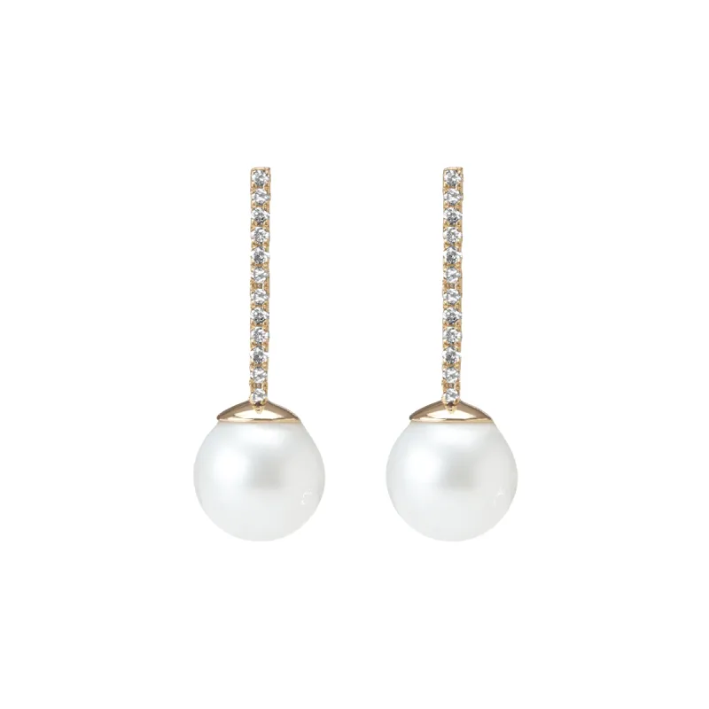 Proud Diamond Pearl Earrings sold by Aurate