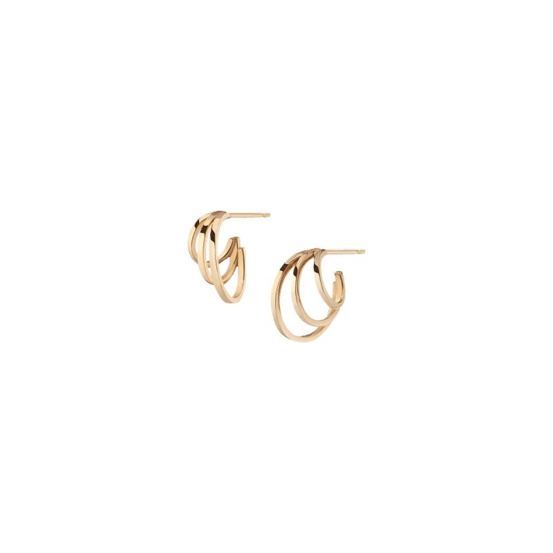 Mini Deco Triple Hoop Earrings sold by Aurate