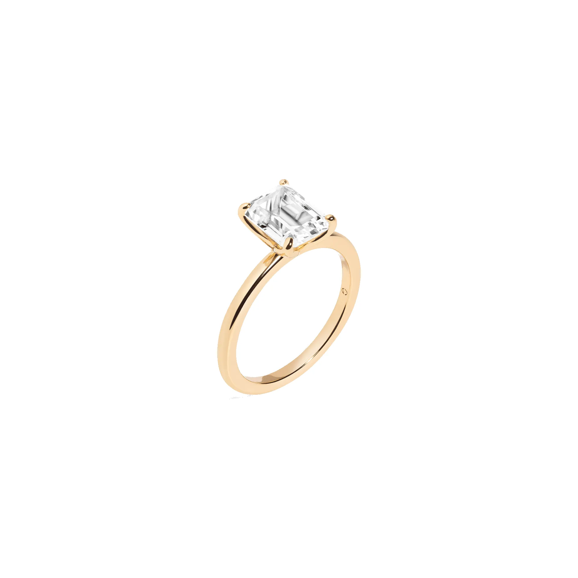 Emerald Lab Grown White Sapphire Solitaire Ring sold by Aurate product image thumbnail 2