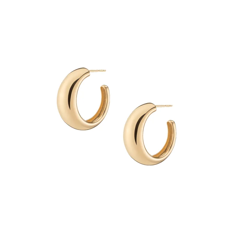 Gold Smooth Arch Hoops Medium sold by Aurate