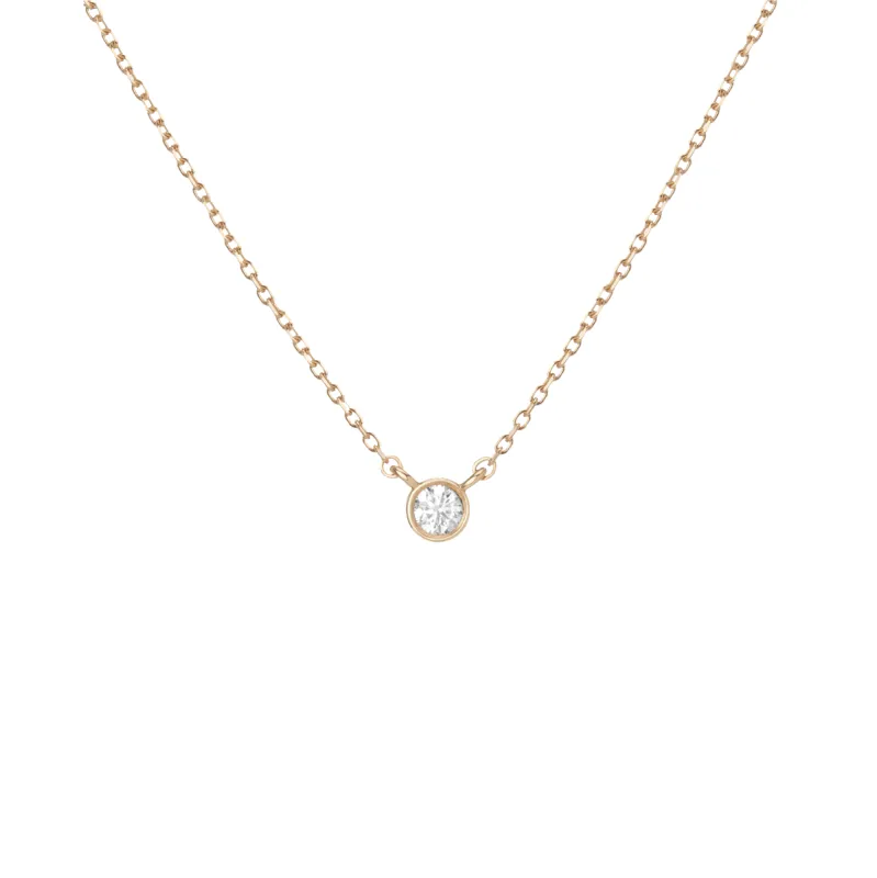 Medium Diamond Bezel Necklace sold by Aurate