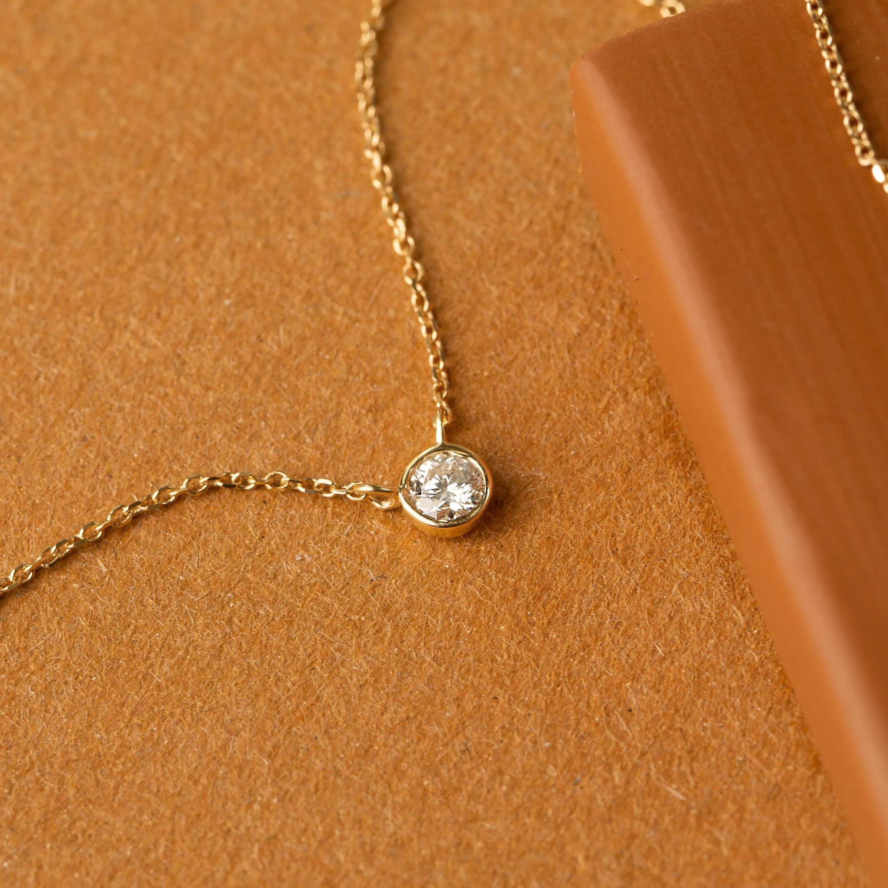 XL Diamond Bezel Necklace sold by Aurate product image thumbnail 5
