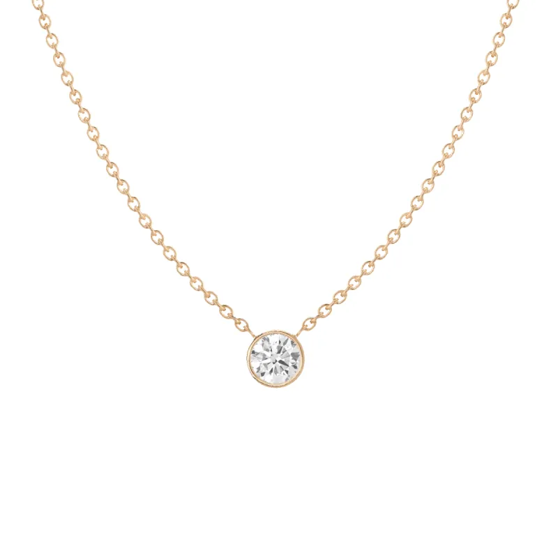 Extra Large Lab Grown Diamond Bezel Necklace sold by Aurate