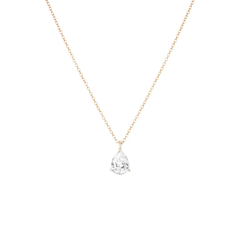 Pear Gemstone Solitaire Necklace sold by Aurate