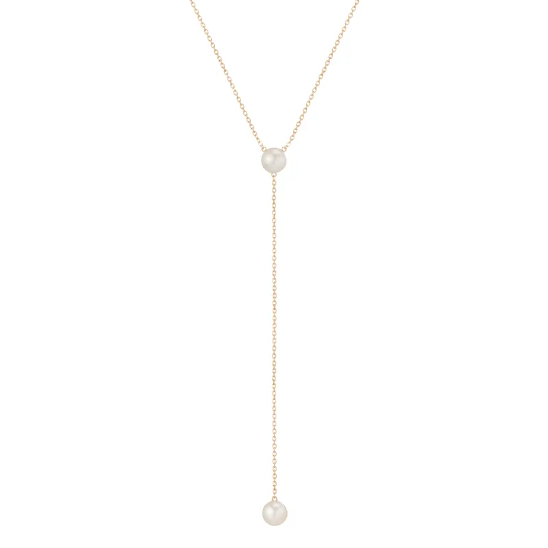 Pearl Lariat Necklace sold by Aurate