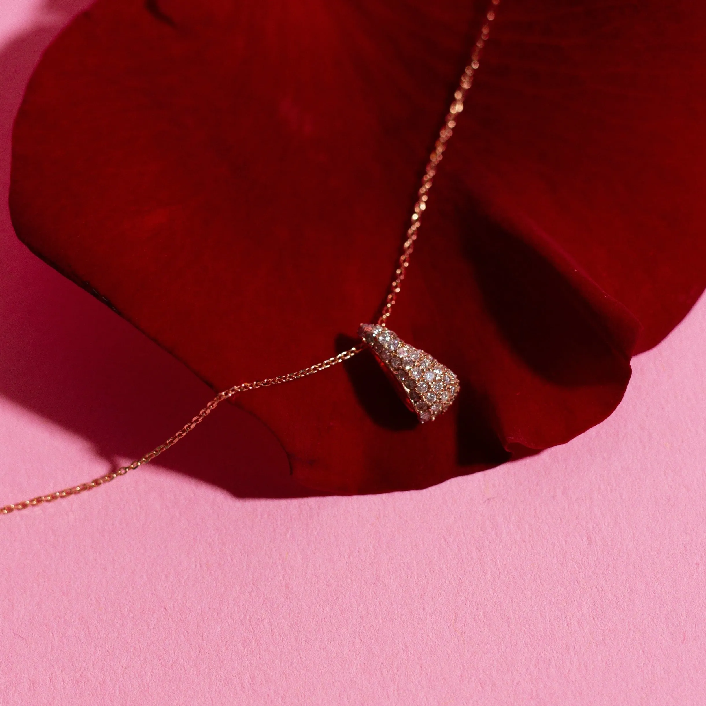 Pavé Diamond Teardrop Necklace sold by Aurate product image thumbnail 5