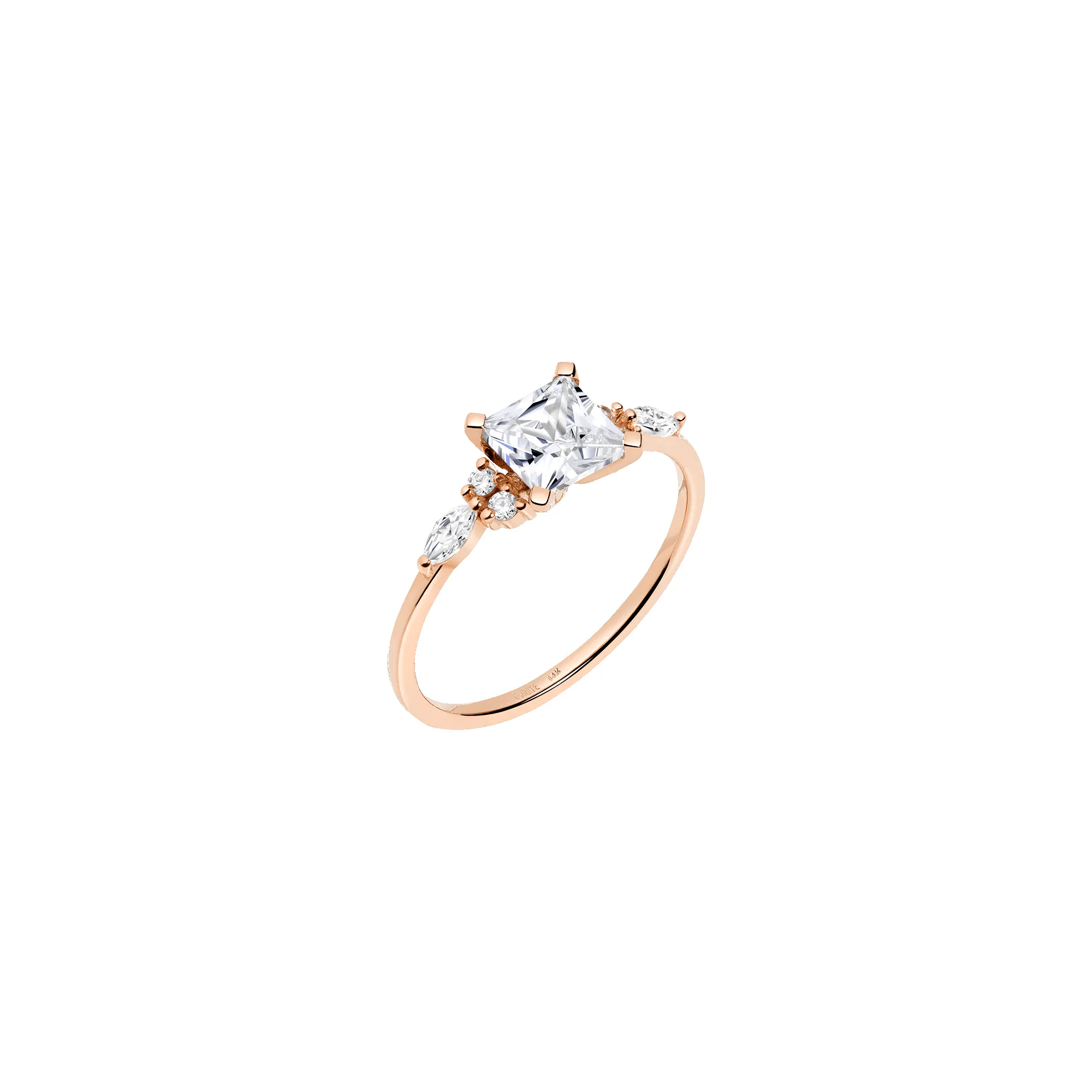 Princess Cut Floral Diamond Ring sold by Aurate product image thumbnail 3