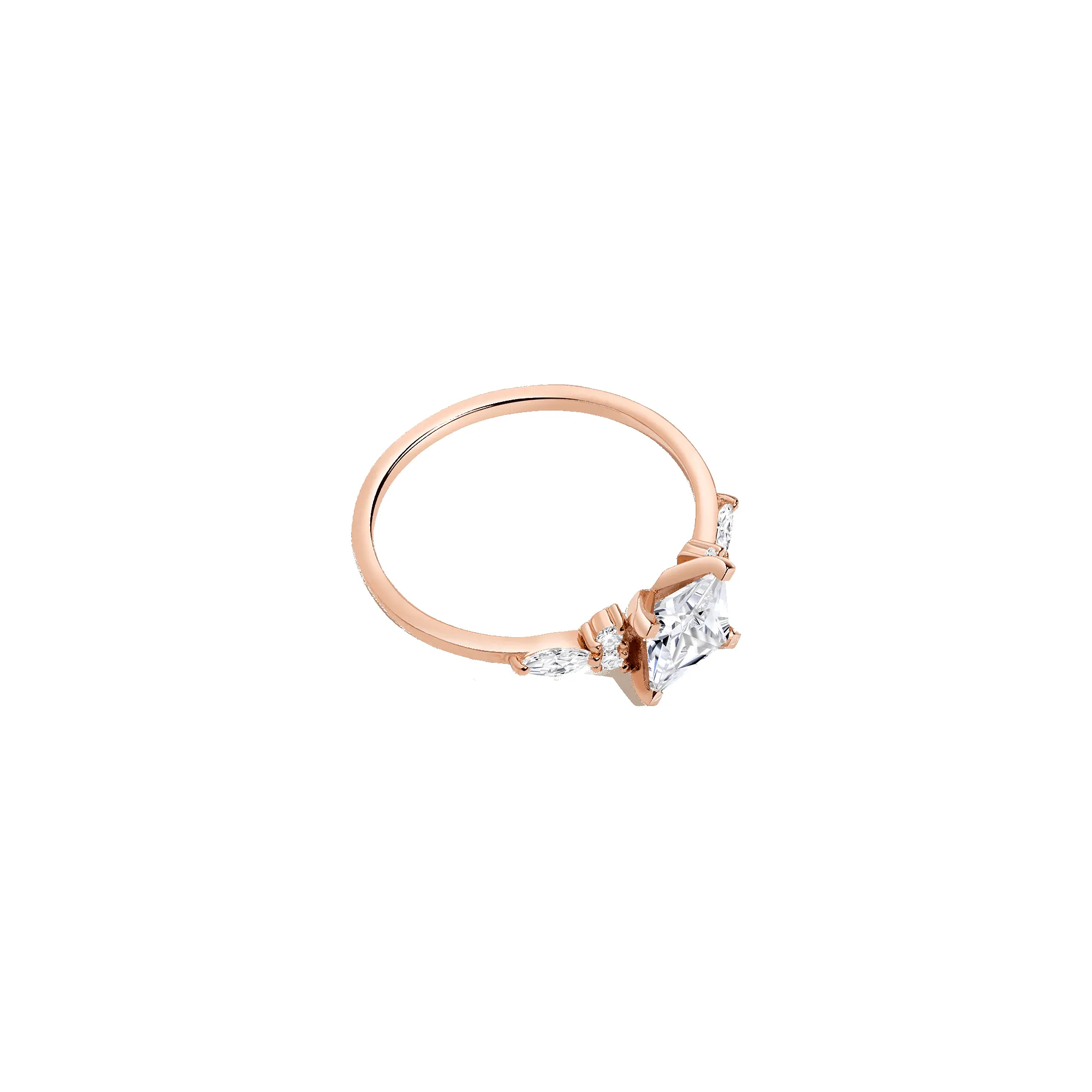 Princess Cut Floral Diamond Ring sold by Aurate product image thumbnail 5