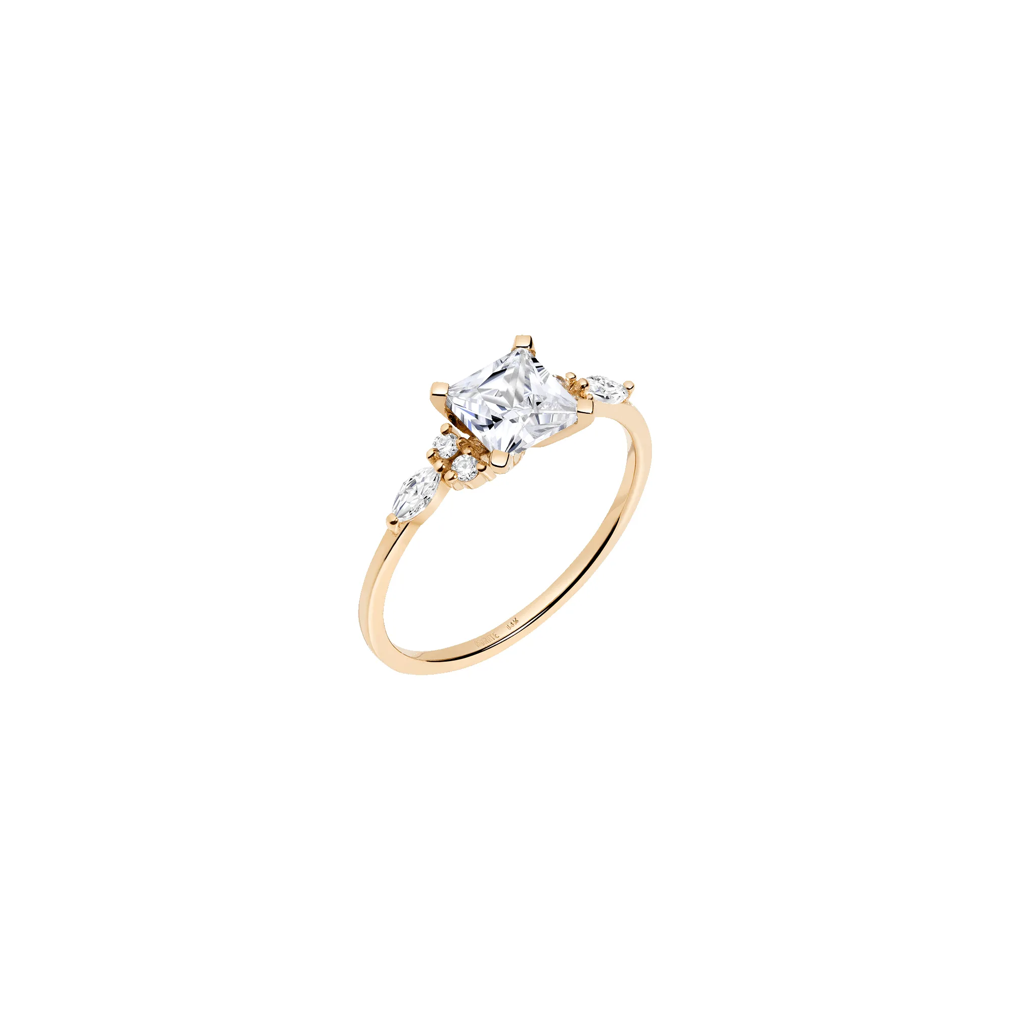 Princess Cut Floral Diamond Ring sold by Aurate product image thumbnail 2