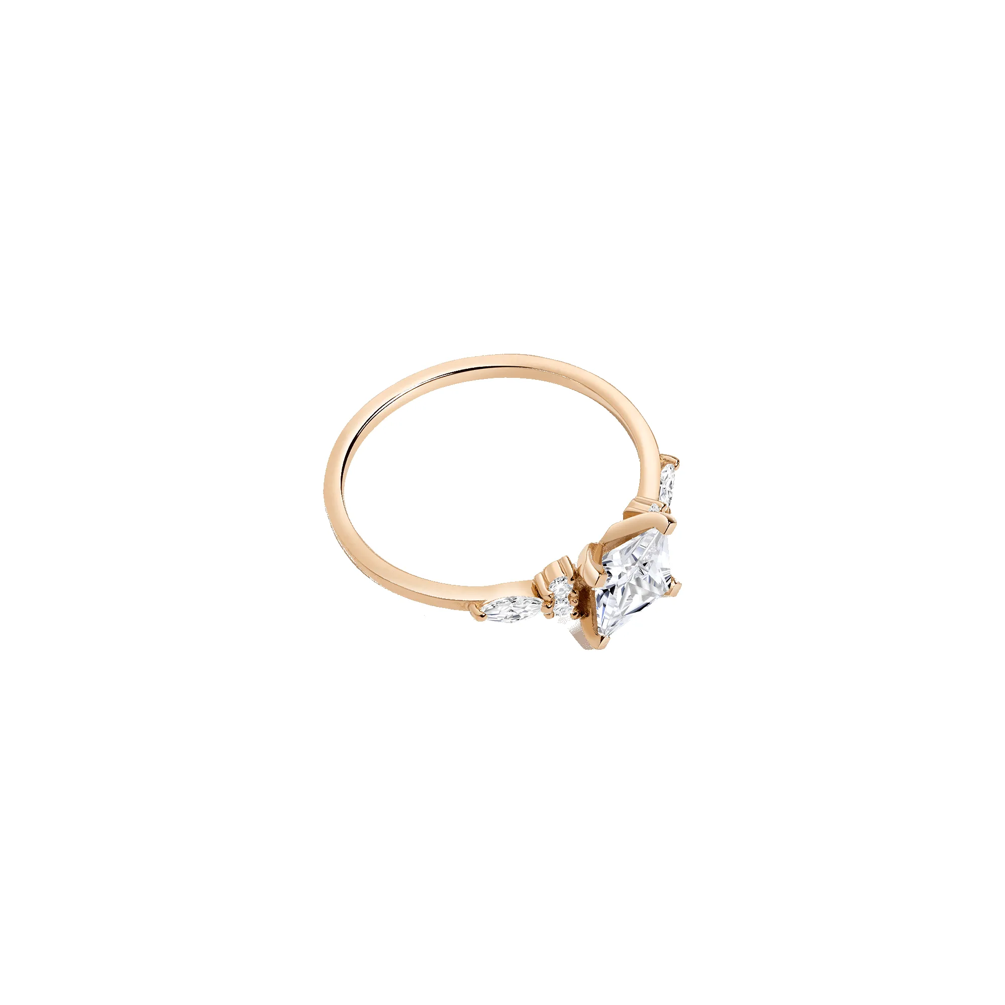 Princess Cut Floral Diamond Ring sold by Aurate product image thumbnail 4
