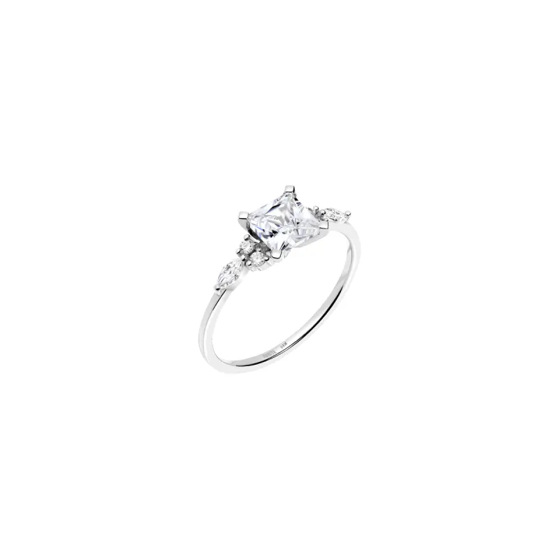 Princess Cut Floral Diamond Ring sold by Aurate