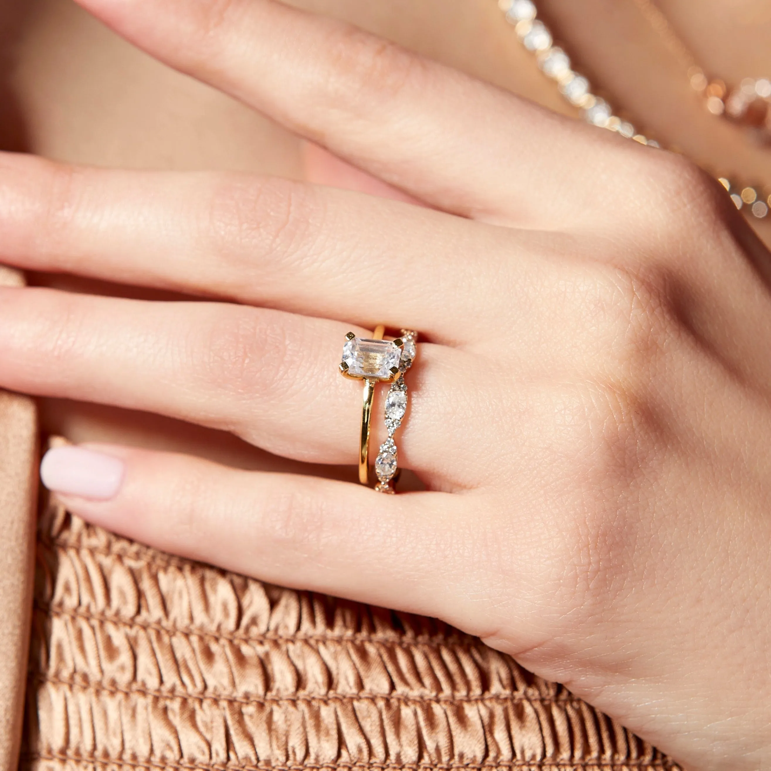 Emerald-Cut Solitaire Diamond Ring sold by Aurate product image thumbnail 4