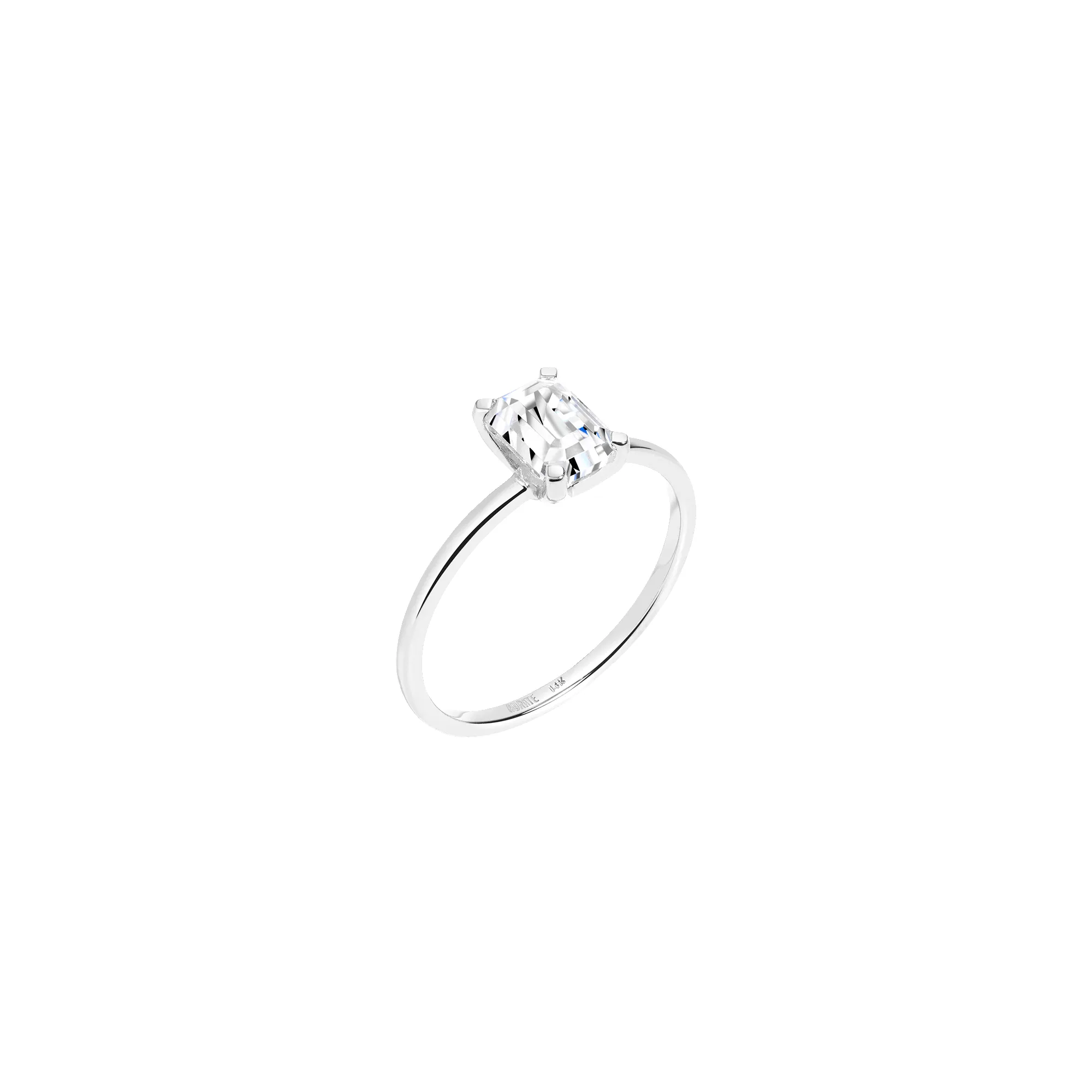 Emerald-Cut Solitaire Diamond Ring sold by Aurate product image thumbnail 3