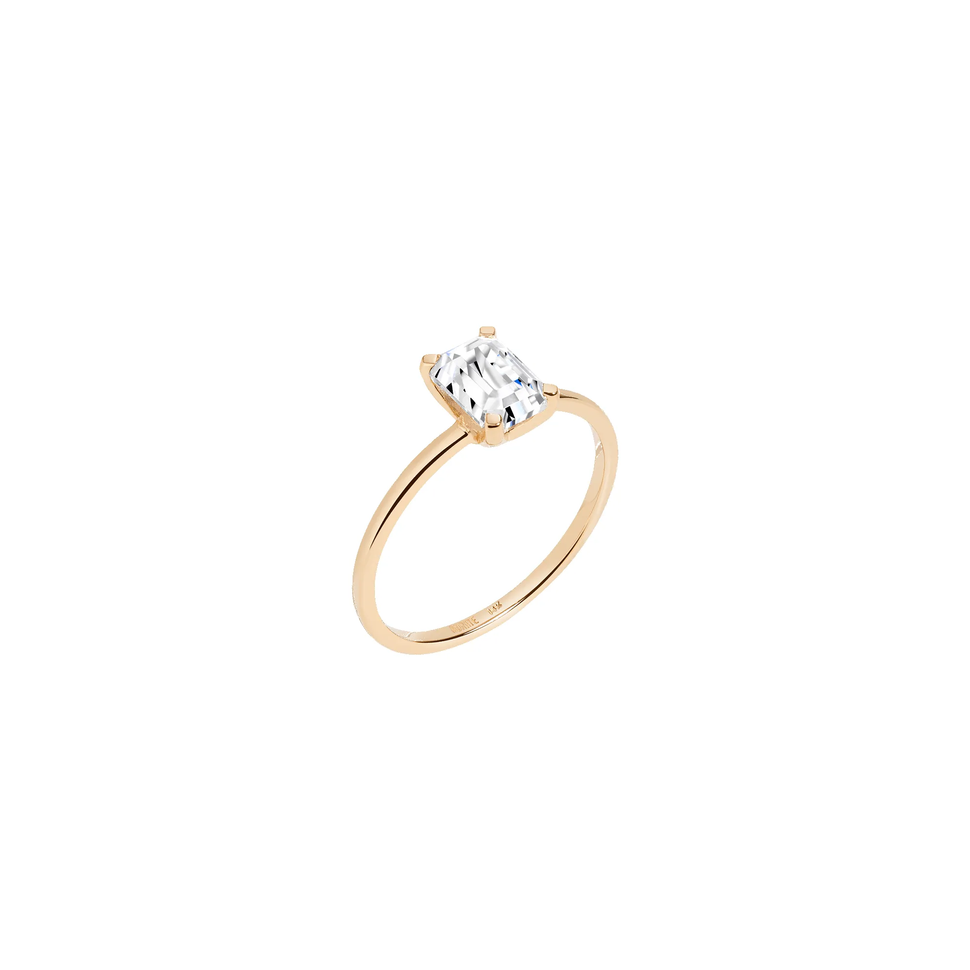 Emerald-Cut Solitaire Diamond Ring sold by Aurate