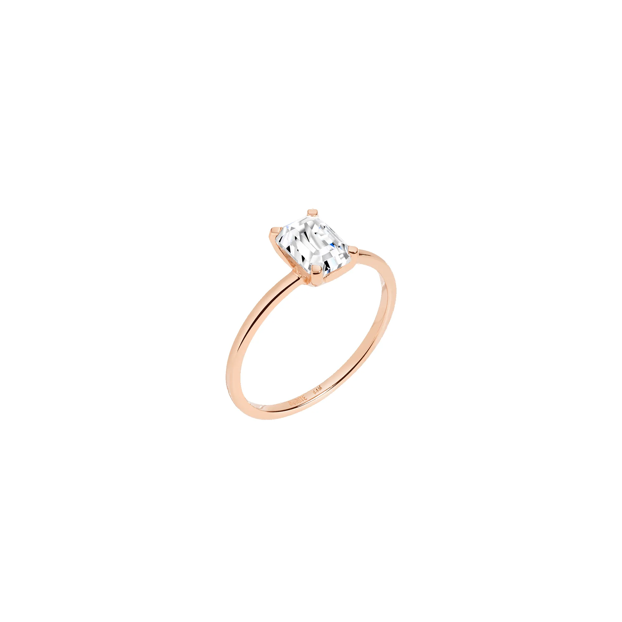 Emerald-Cut Solitaire Diamond Ring sold by Aurate product image thumbnail 2