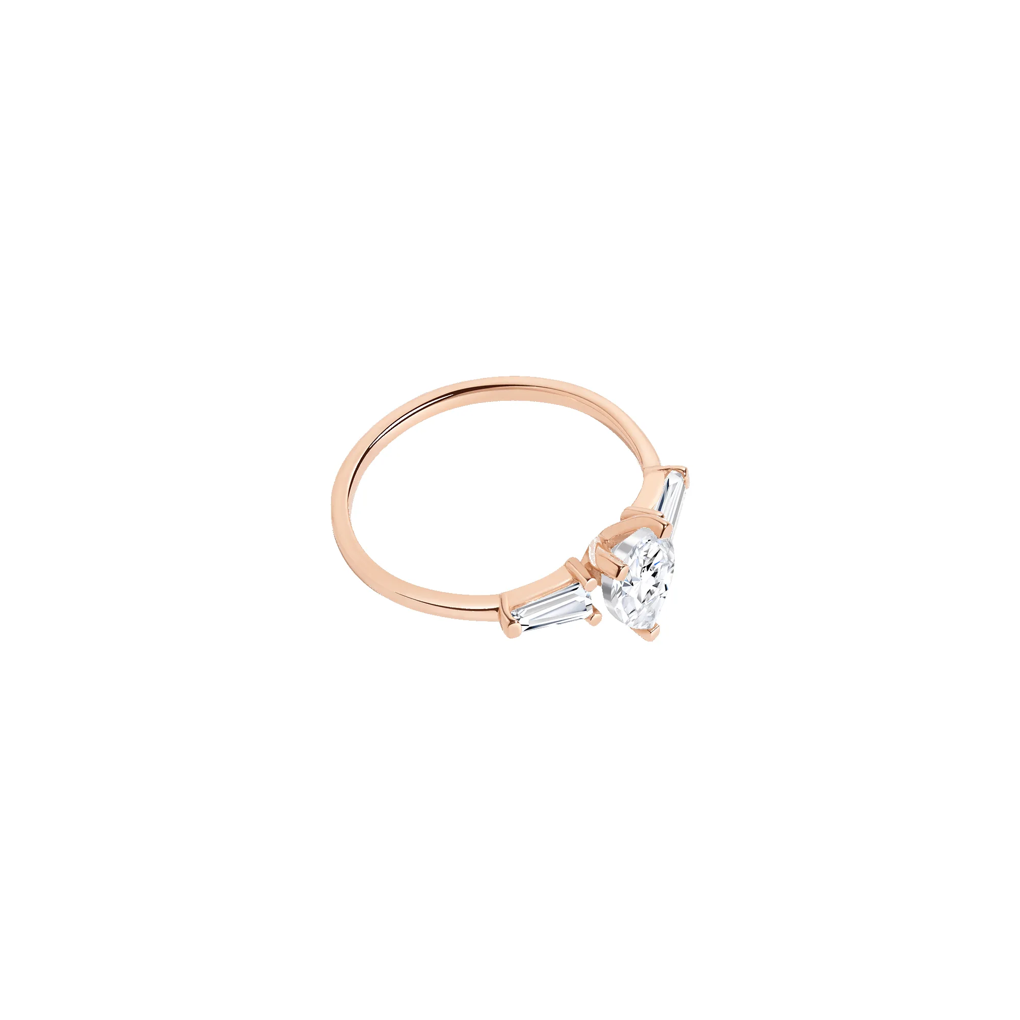 Pear Cut Tapered Baguette Diamond Ring sold by Aurate product image thumbnail 5