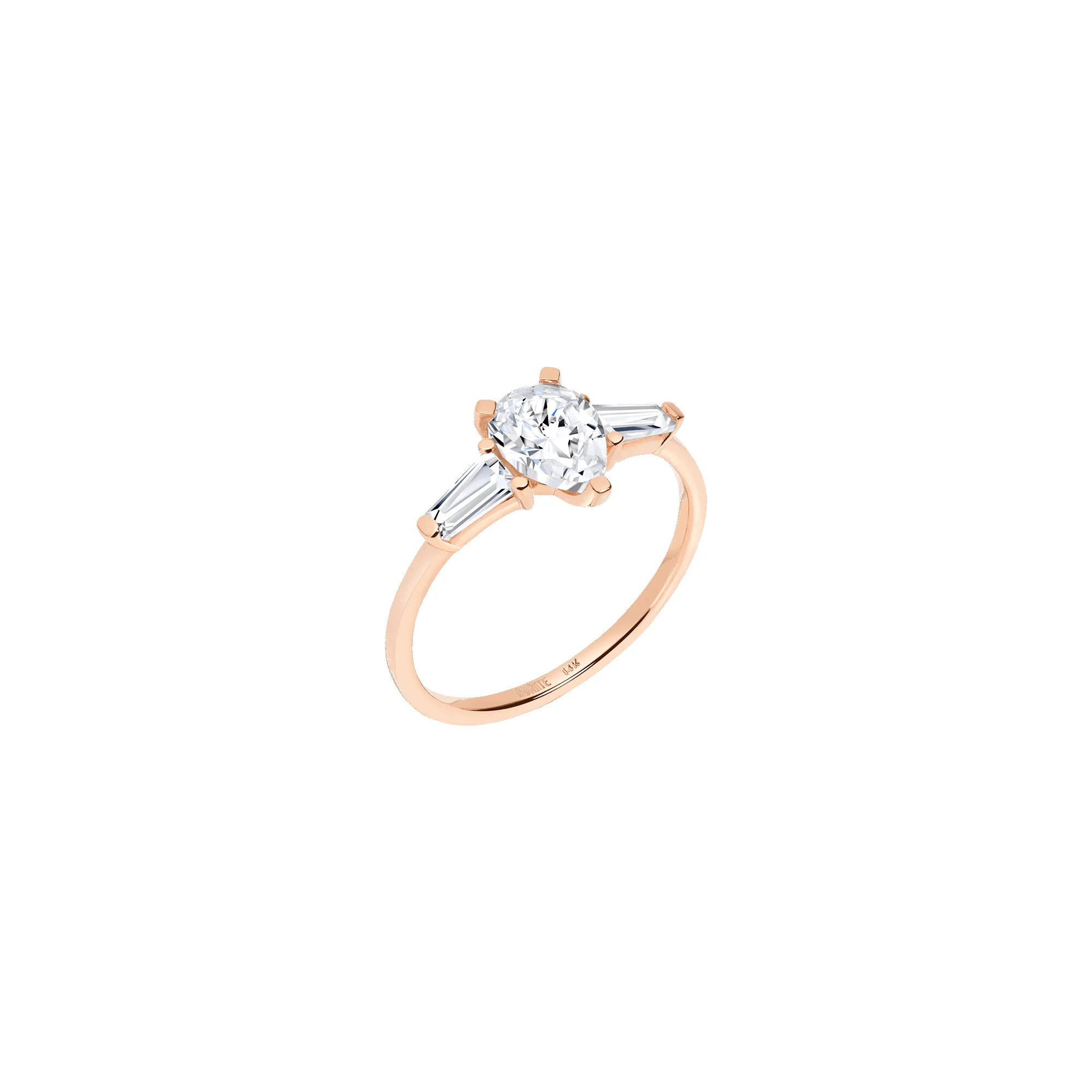 Pear Cut Tapered Baguette Diamond Ring sold by Aurate product image thumbnail 3