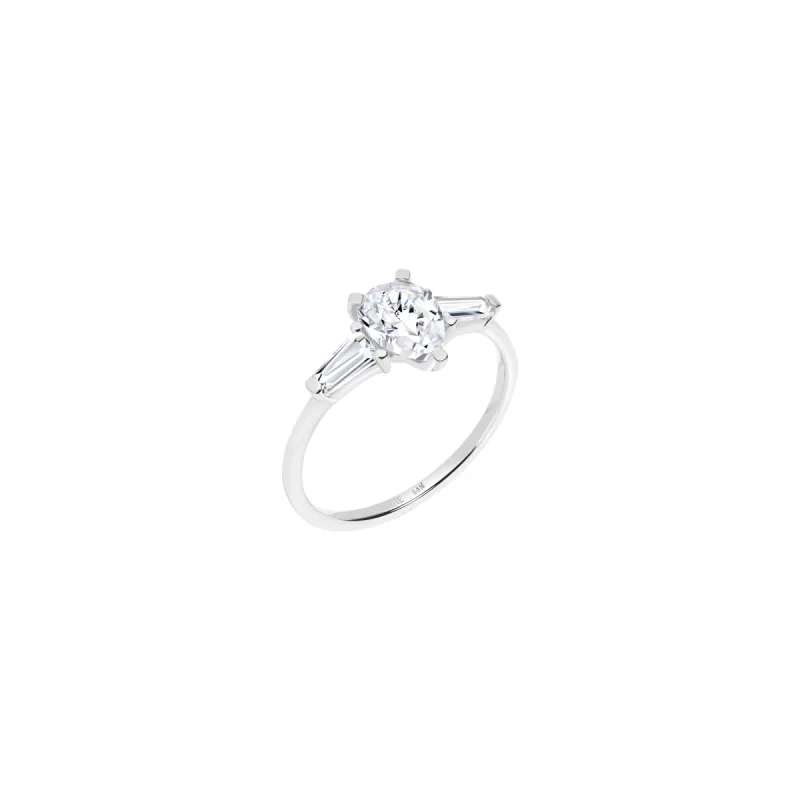 Pear Cut Tapered Baguette Diamond Ring sold by Aurate
