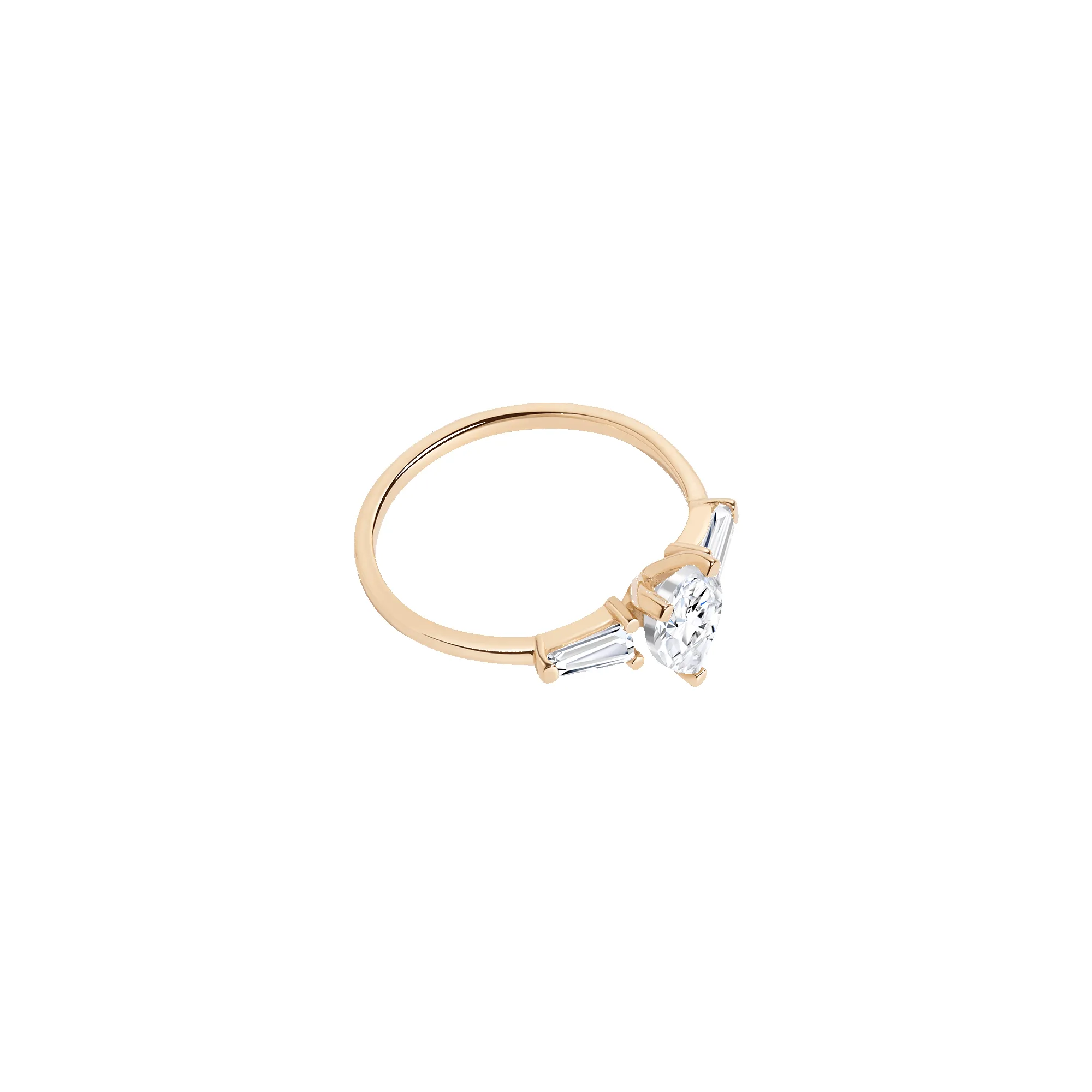 Pear Cut Tapered Baguette Diamond Ring sold by Aurate product image thumbnail 4