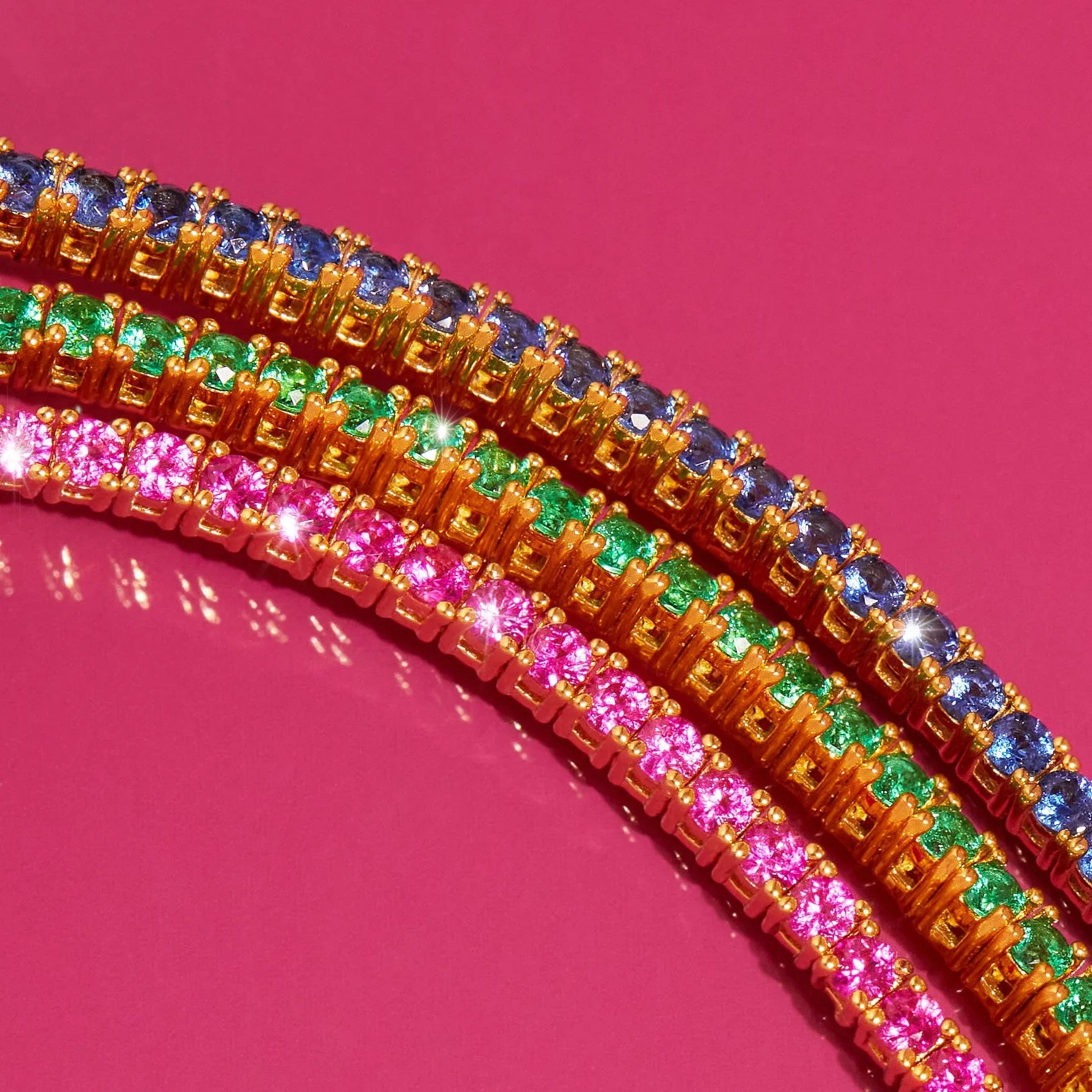 Lab Grown Green Emerald Tennis Necklace sold by Aurate product image thumbnail 4