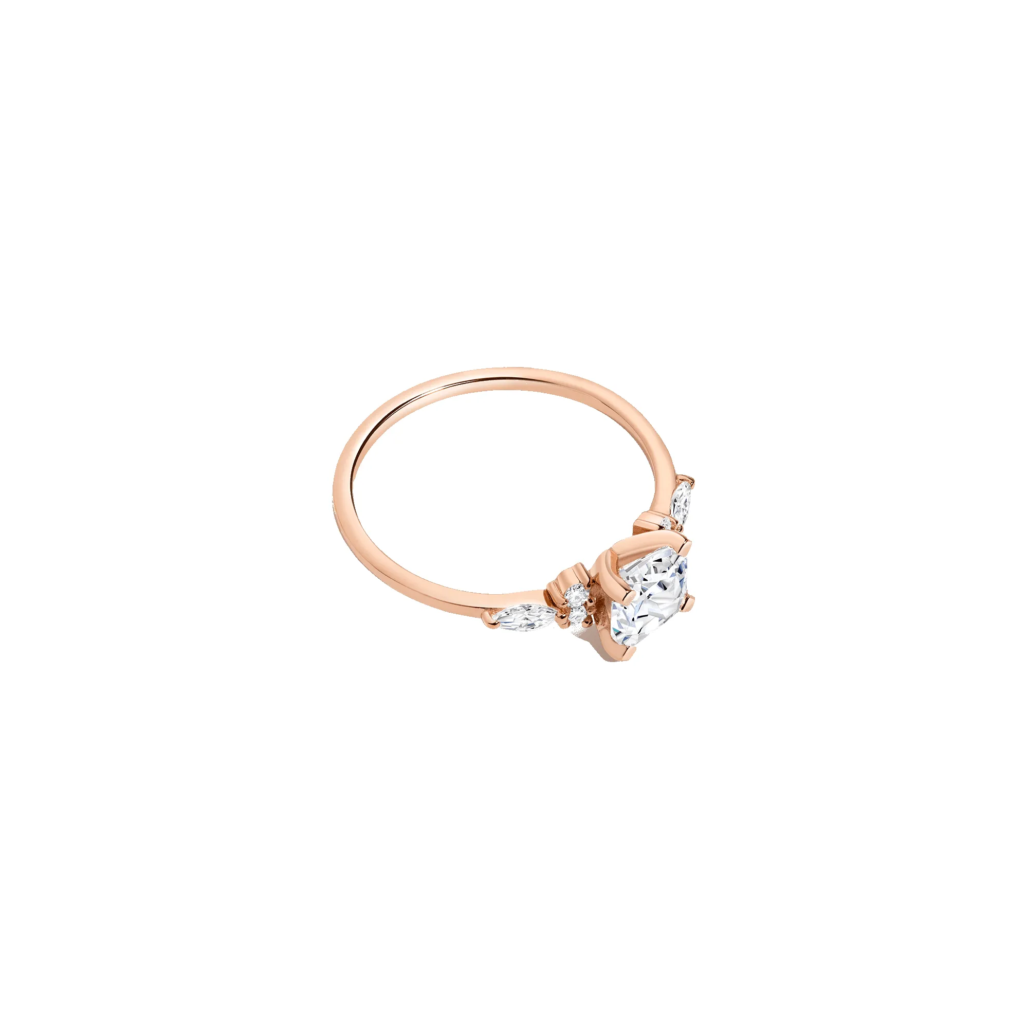 Cushion Cut Floral Diamond Ring sold by Aurate product image thumbnail 5