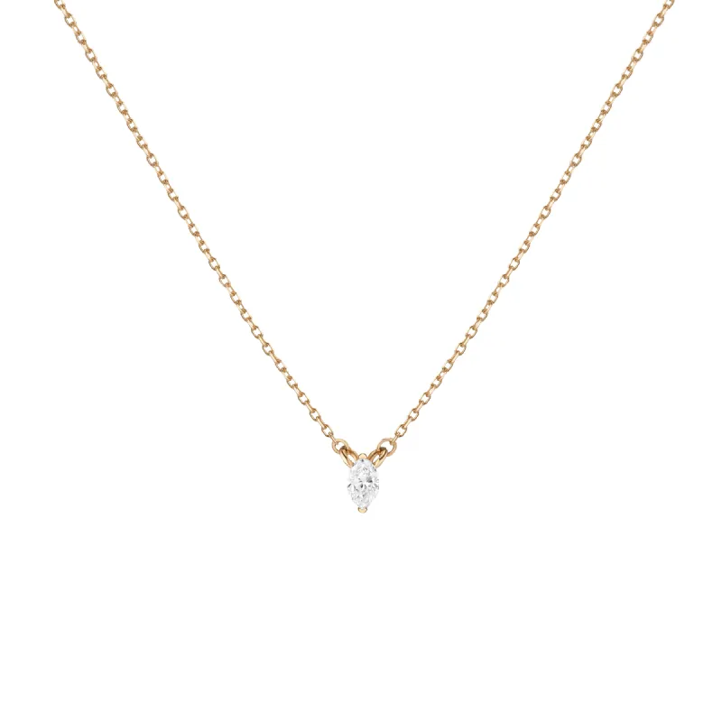 Marquise Lab Grown Diamond Solitaire Necklace sold by Aurate