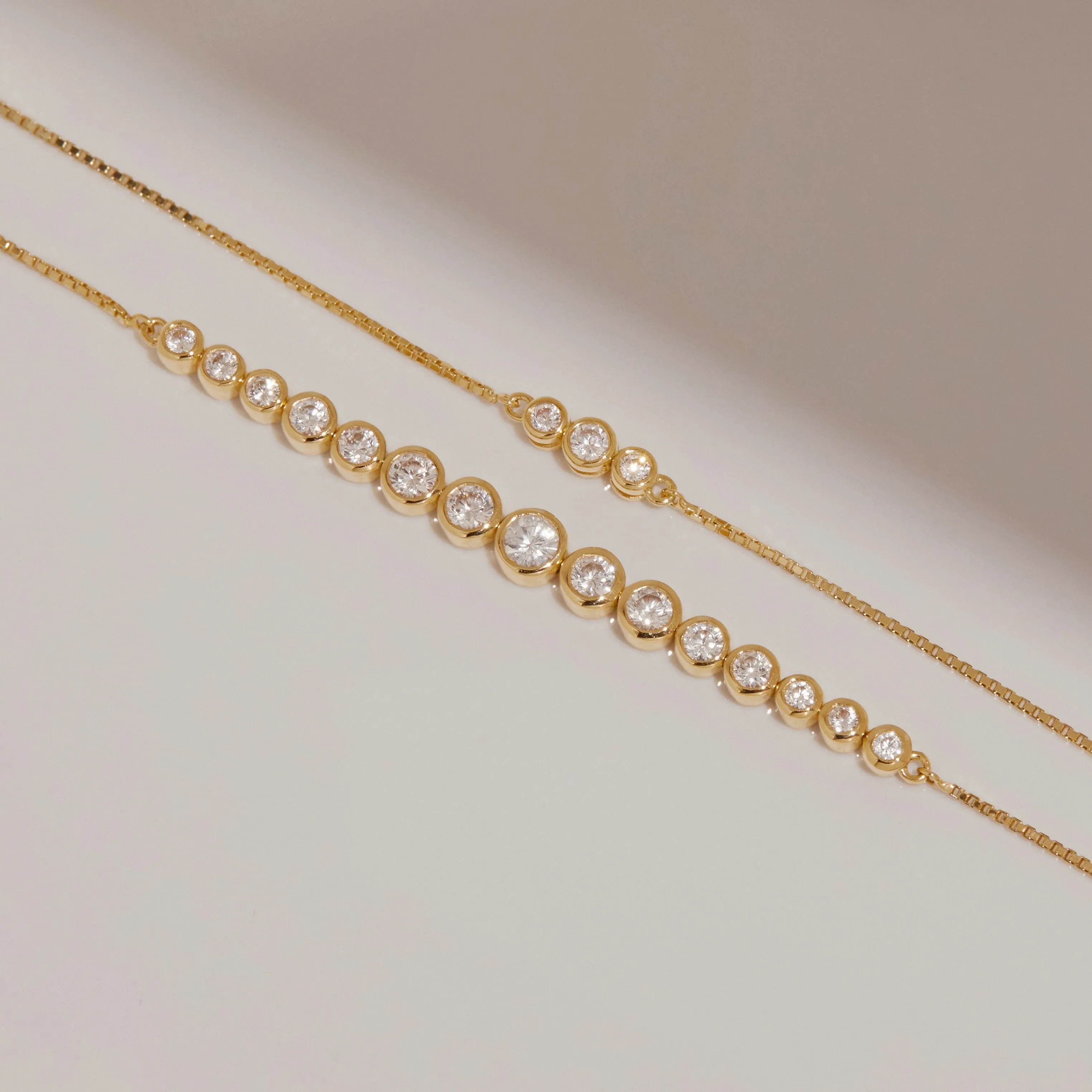 Graduated Lab Grown Diamond Bezel Bracelet sold by Aurate product image thumbnail 4