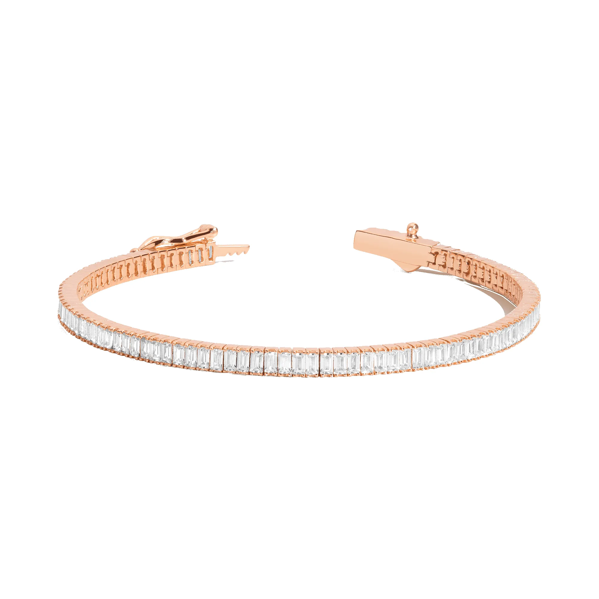 Baguette Lab Grown Diamond Tennis Bracelet sold by Aurate product image thumbnail 3